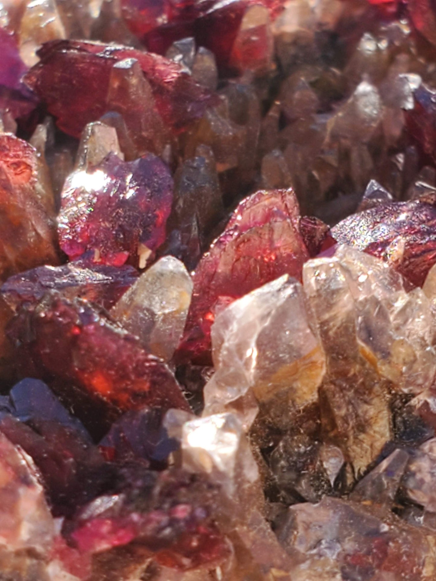 Roselite with Calcite on matrix from Bou Azzer, Morocco