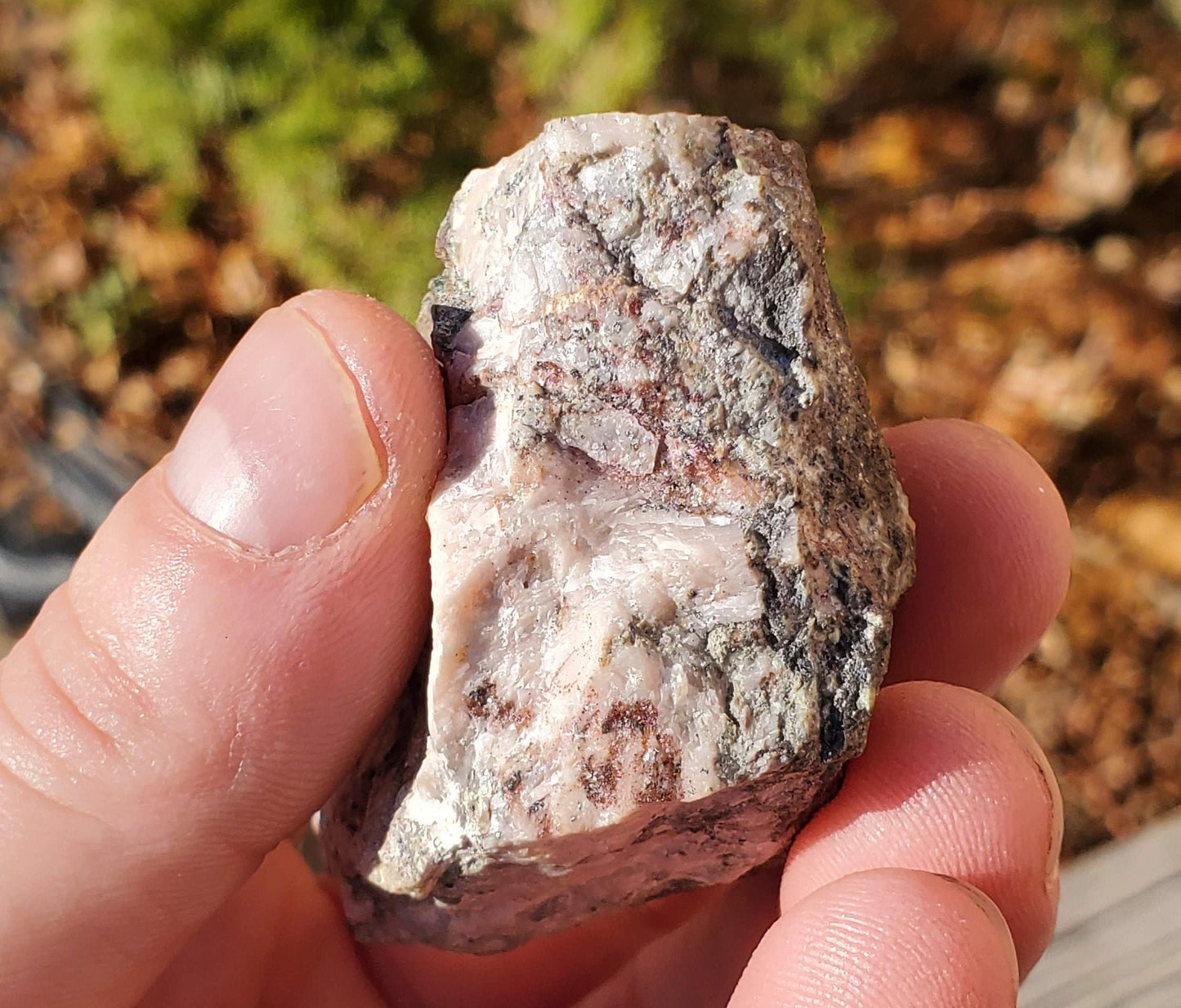 Roselite with Calcite on matrix from Bou Azzer, Morocco