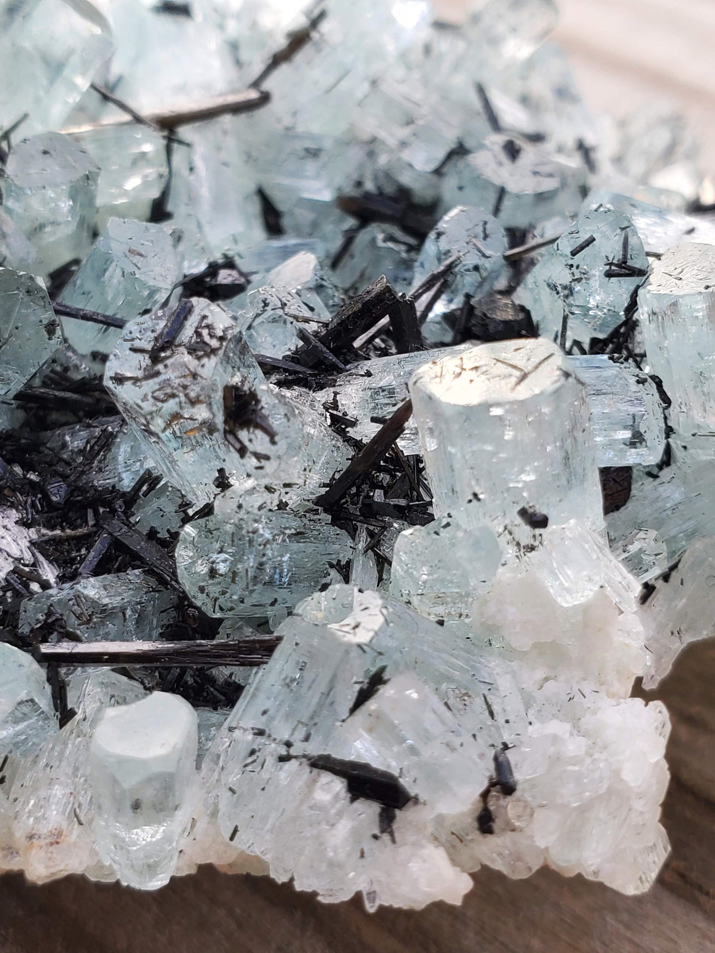 Aquamarine with Black Tourmaline from Erongo Mountains, Namibia