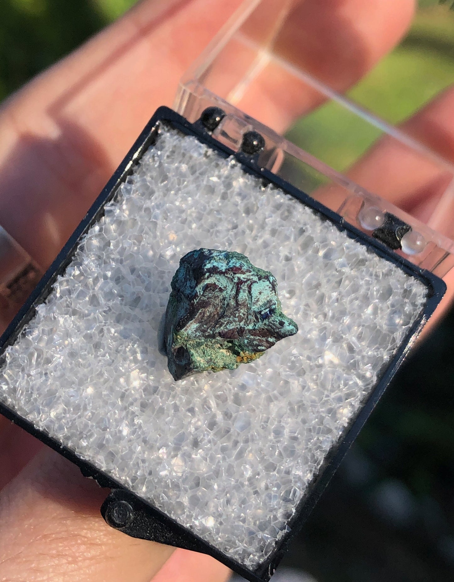 Cuprite Crystal with Malachite Coating from Namibia
