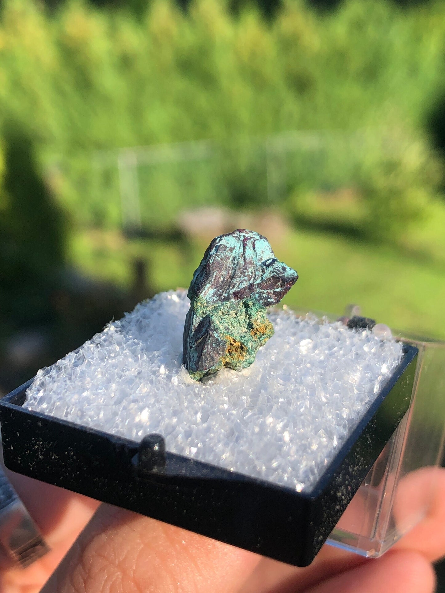Cuprite Crystal with Malachite Coating from Namibia