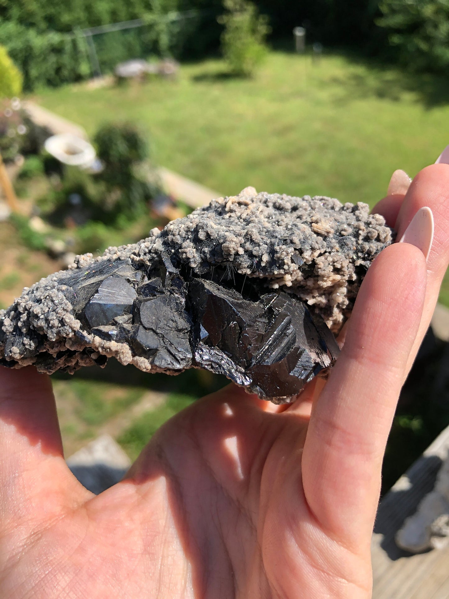 Cabinet Boulangerite on Sphalerite from Buena Noche Mine Mexico