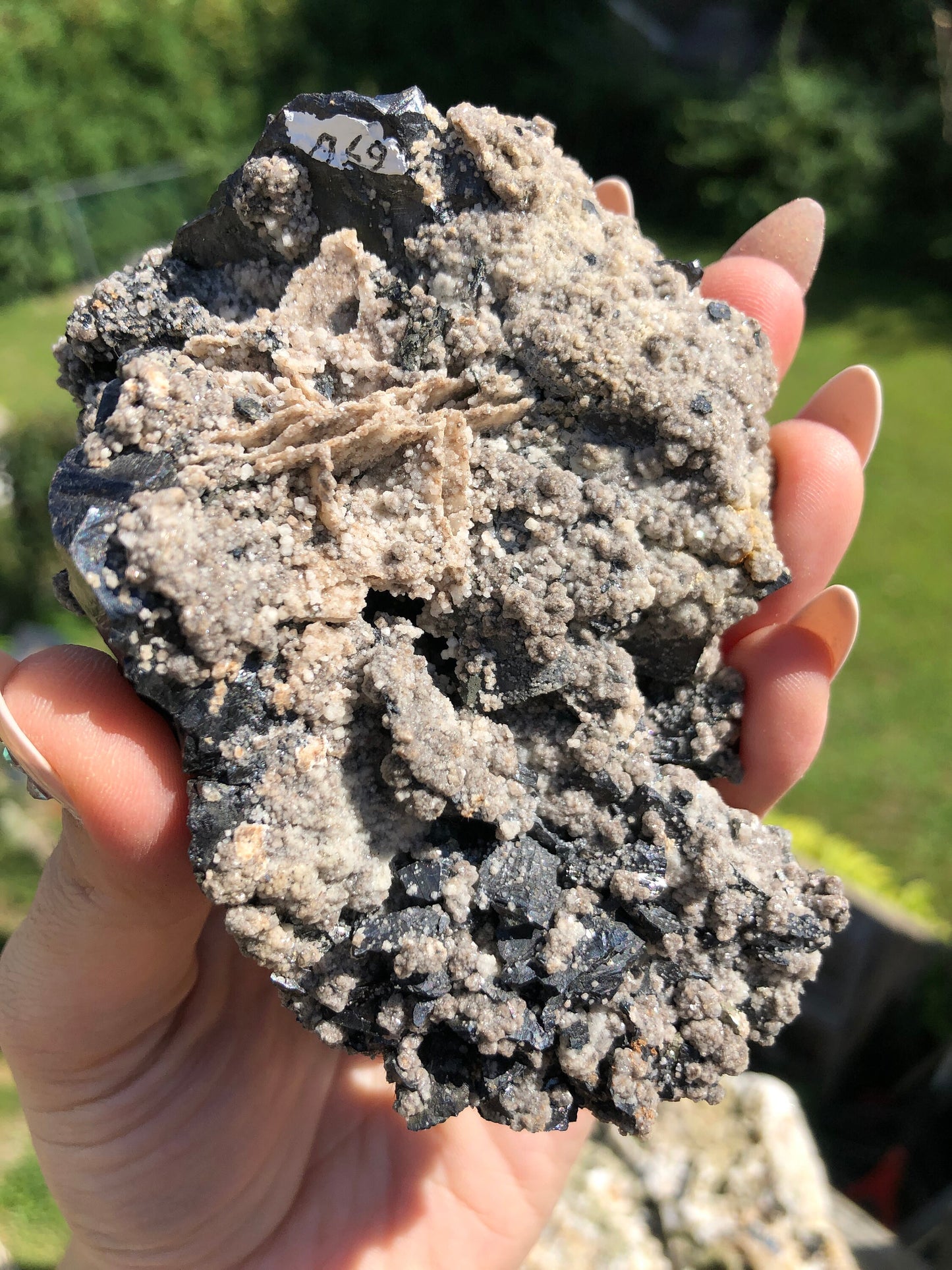 Cabinet Boulangerite on Sphalerite from Buena Noche Mine Mexico