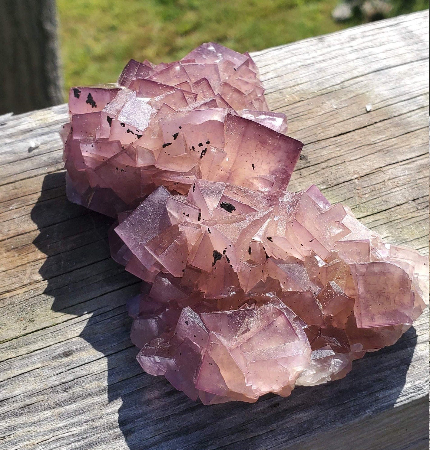 Window Fluorite with Pyrite from Yaogangxian mine, China