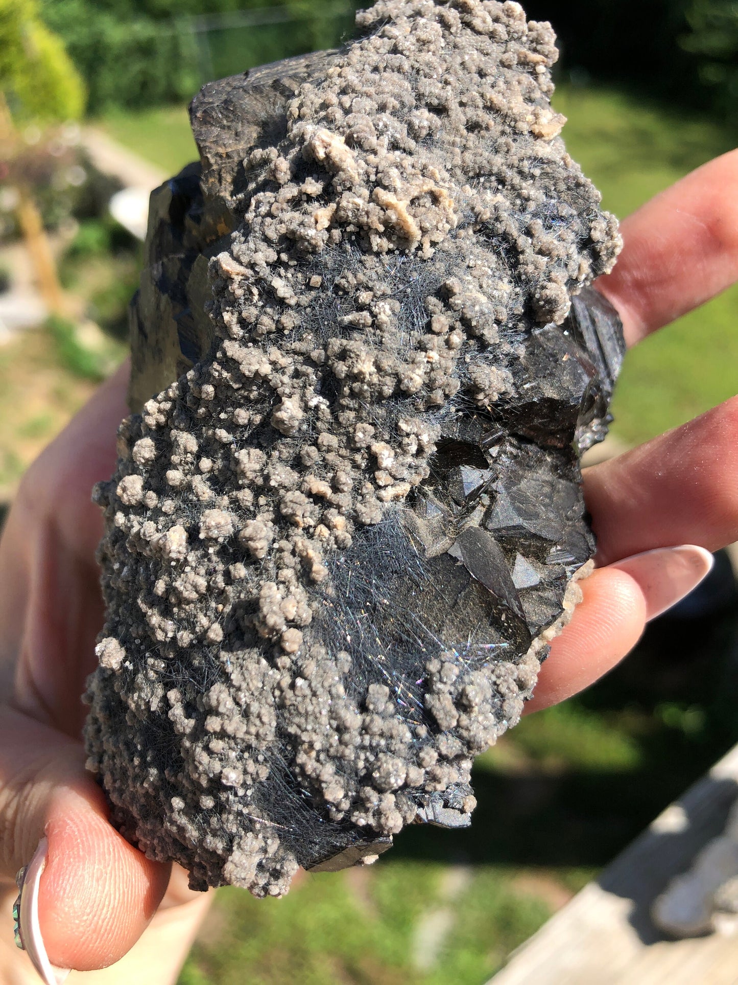 Cabinet Boulangerite on Sphalerite from Buena Noche Mine Mexico