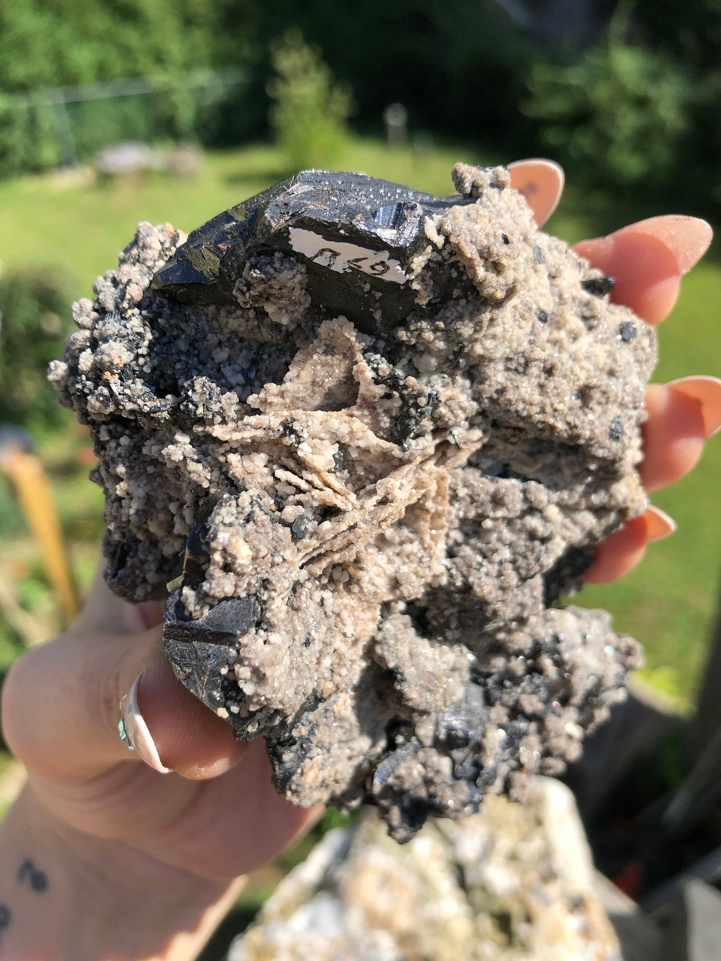 Cabinet Boulangerite on Sphalerite from Buena Noche Mine Mexico