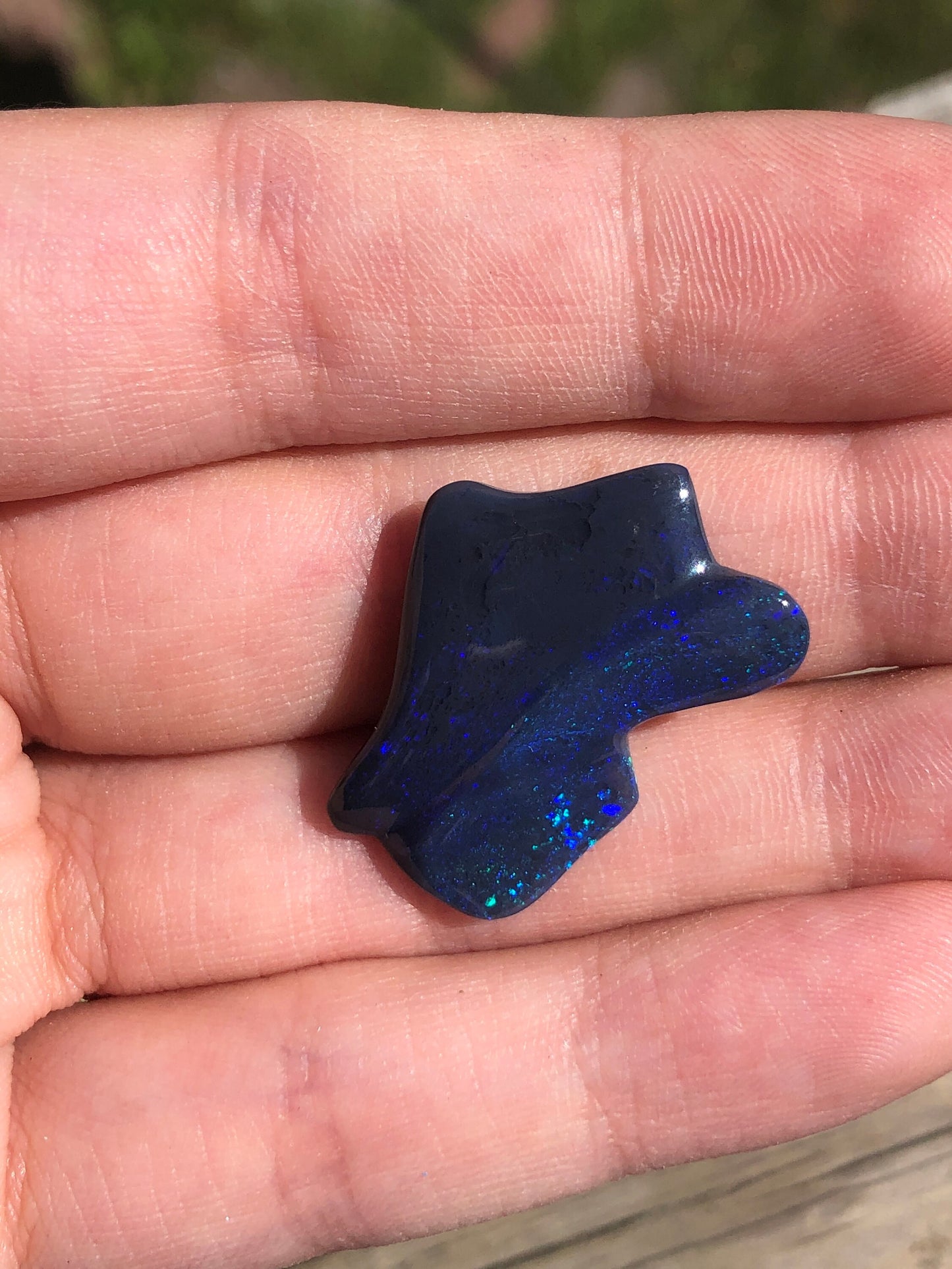 Freeform Australian Black Opal Carving