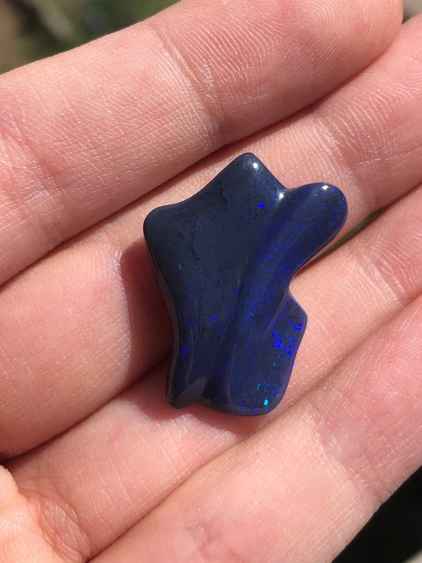 Freeform Australian Black Opal Carving