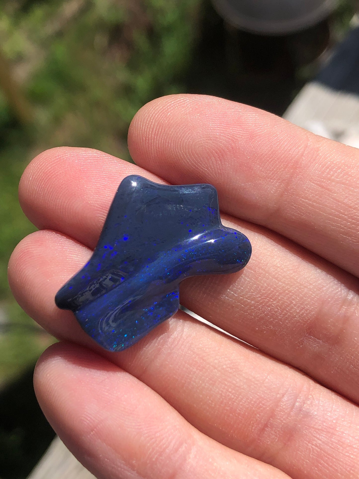 Freeform Australian Black Opal Carving