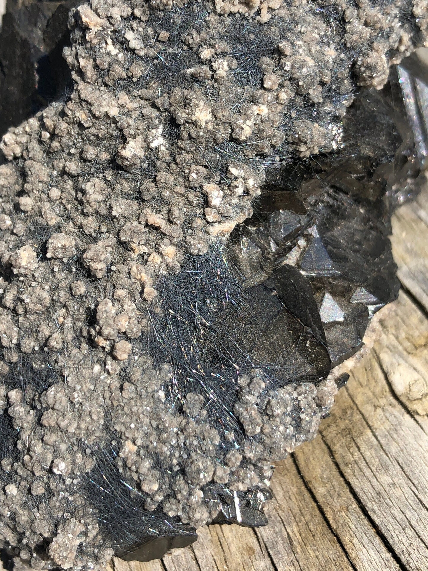 Cabinet Boulangerite on Sphalerite from Buena Noche Mine Mexico