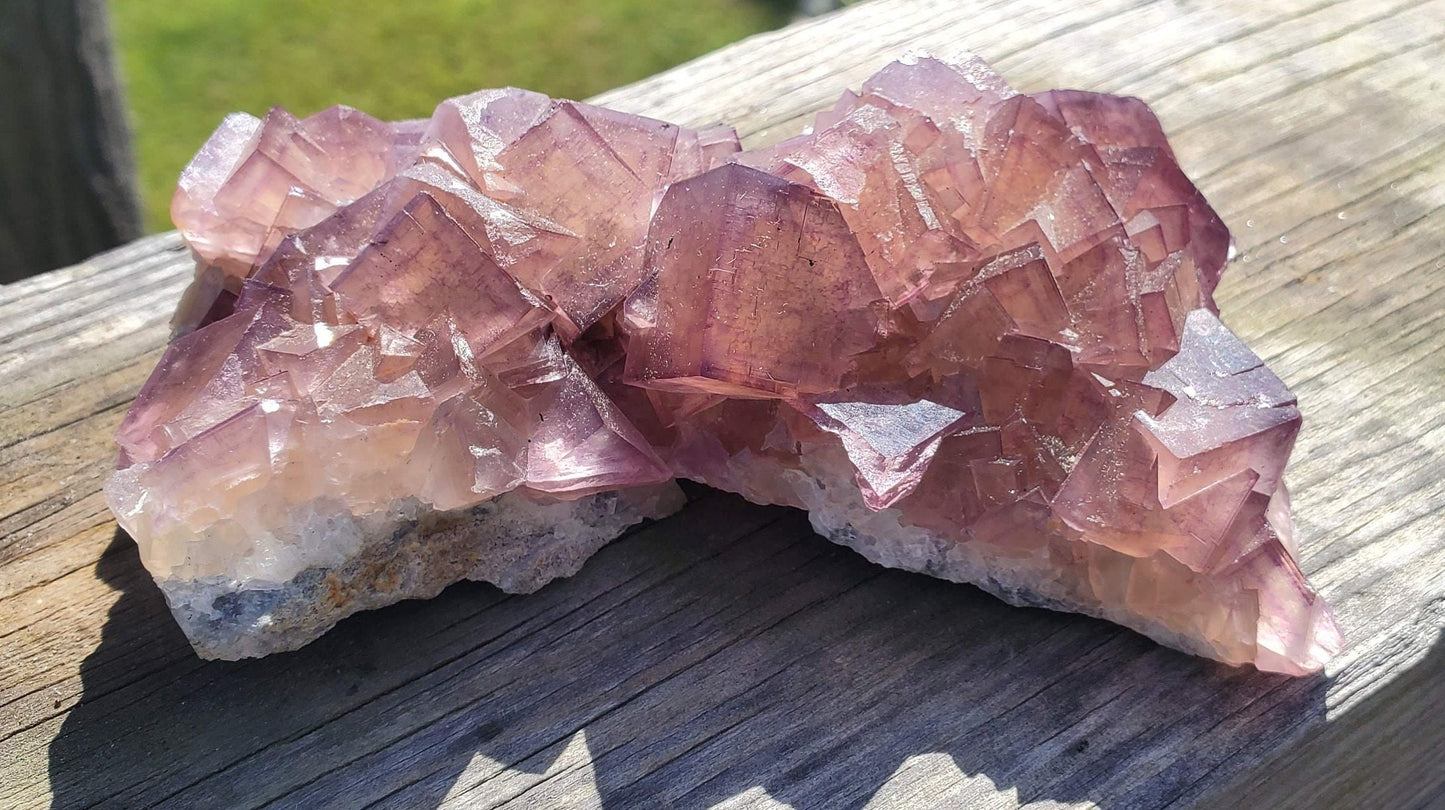 Window Fluorite with Pyrite from Yaogangxian mine, China