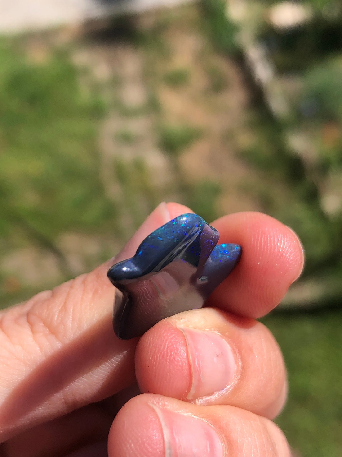 Freeform Australian Black Opal Carving