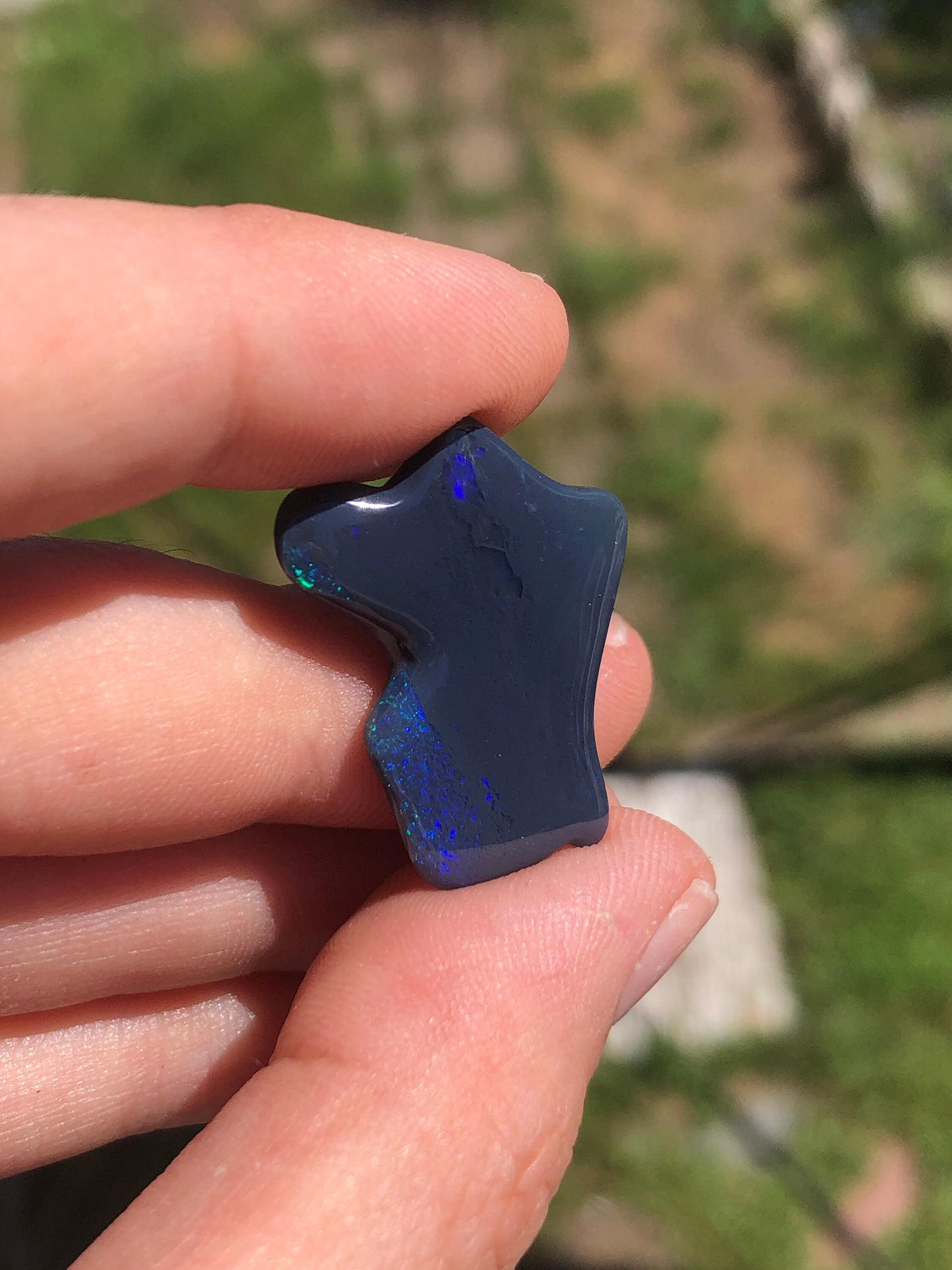 Freeform Australian Black Opal Carving