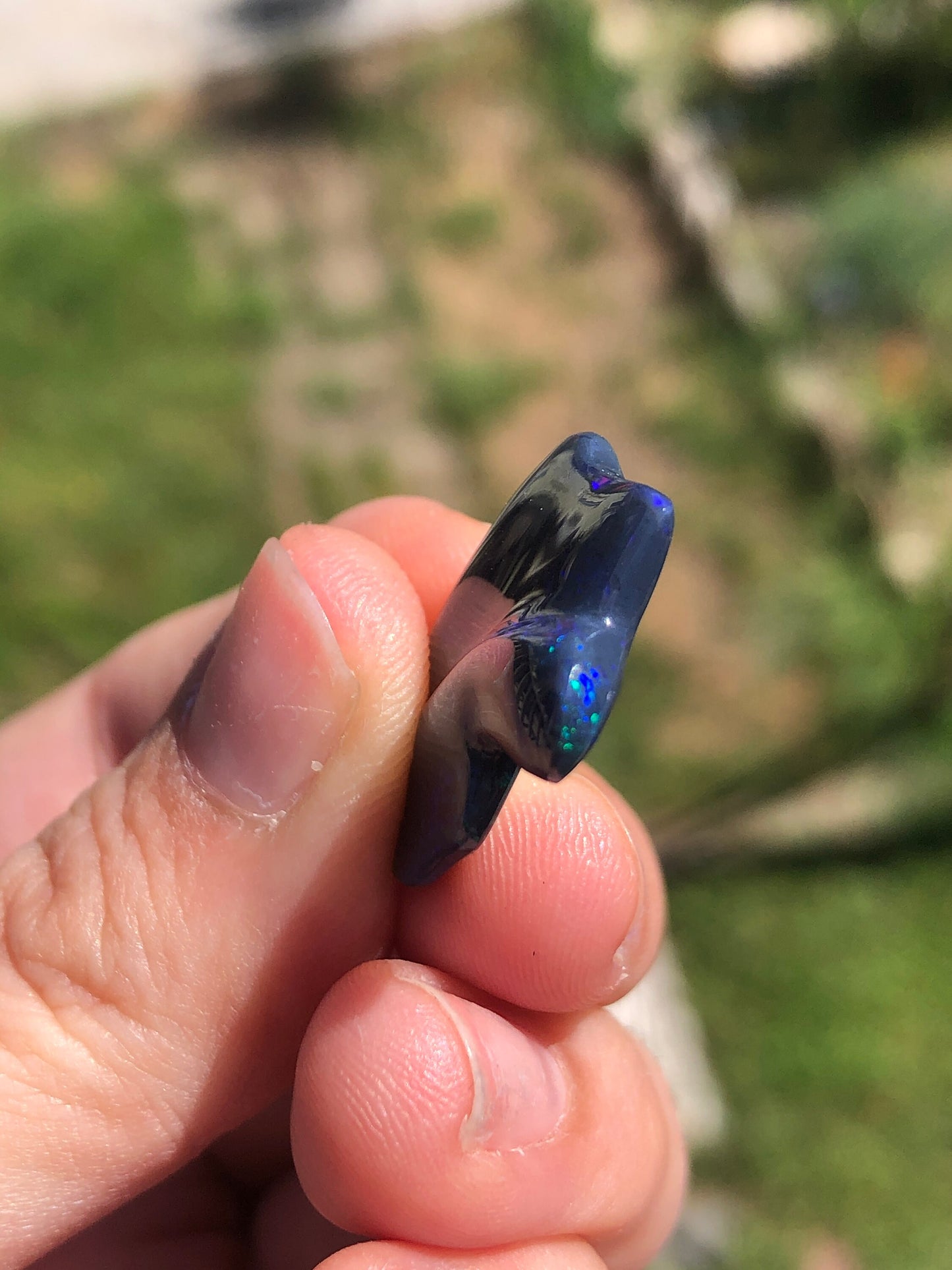 Freeform Australian Black Opal Carving