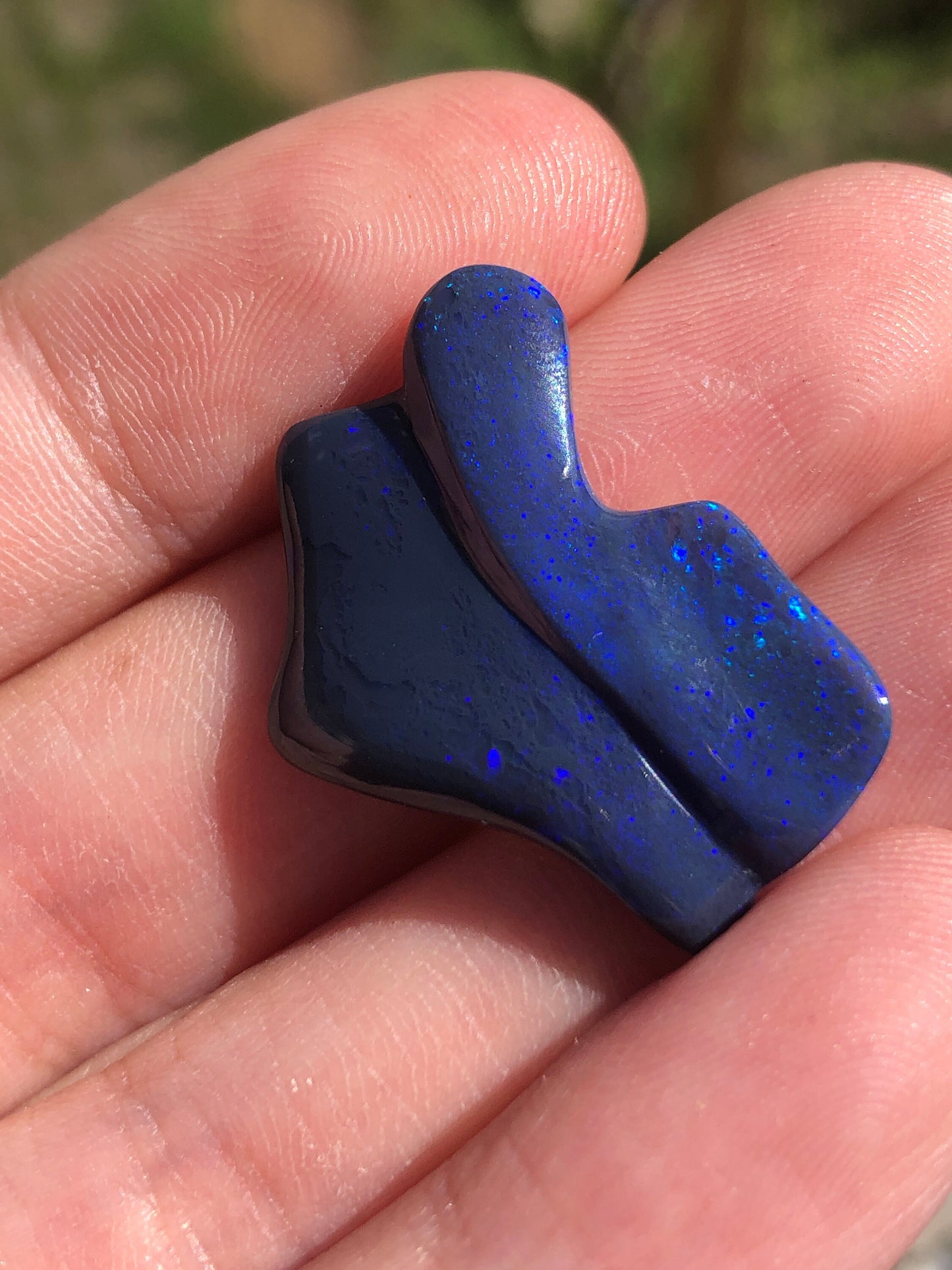Freeform Australian Black Opal Carving