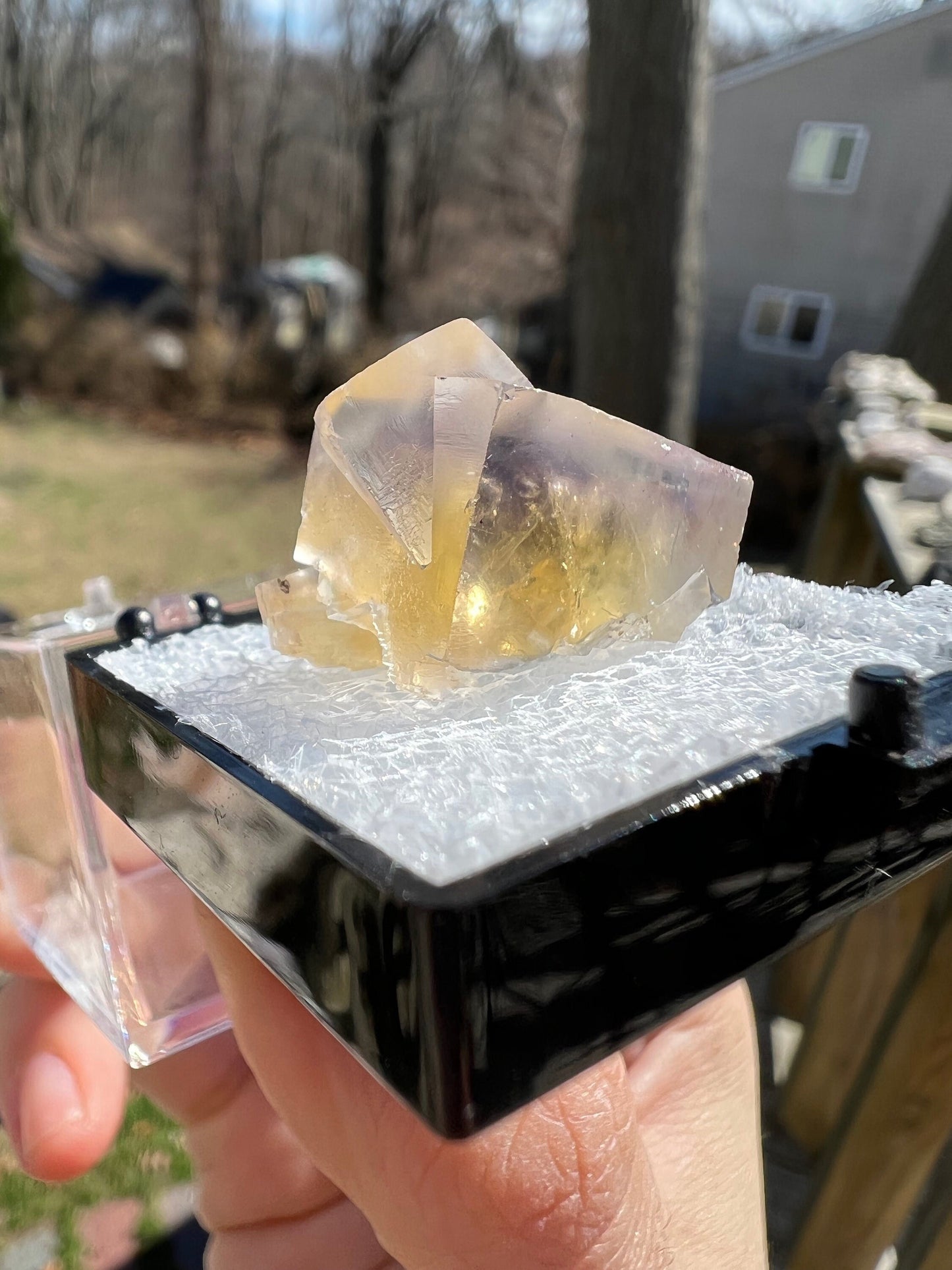 Yellow Fluorite from Bull Vein Pocket at Lady Annabella Mine UK