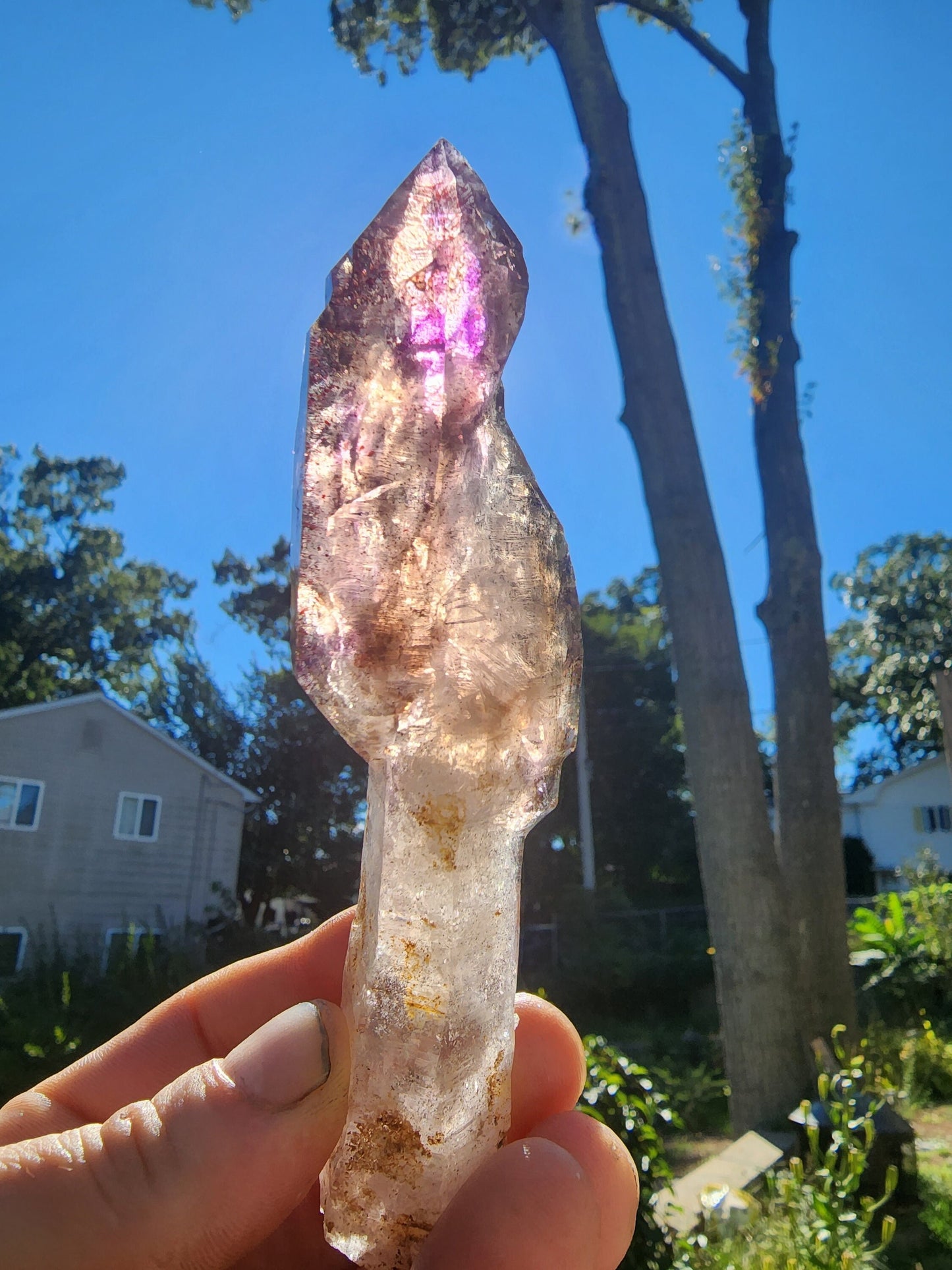 Large Smoky Amethyst Scepter with Hematite Inclusions from Zambia Africa