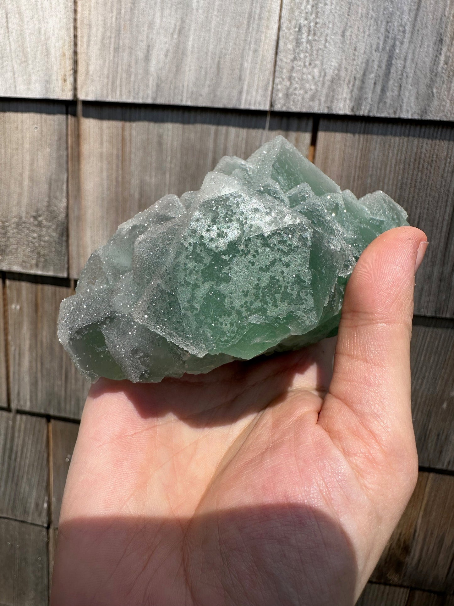 Cabinet Green Sugar Coated Fluorite from China