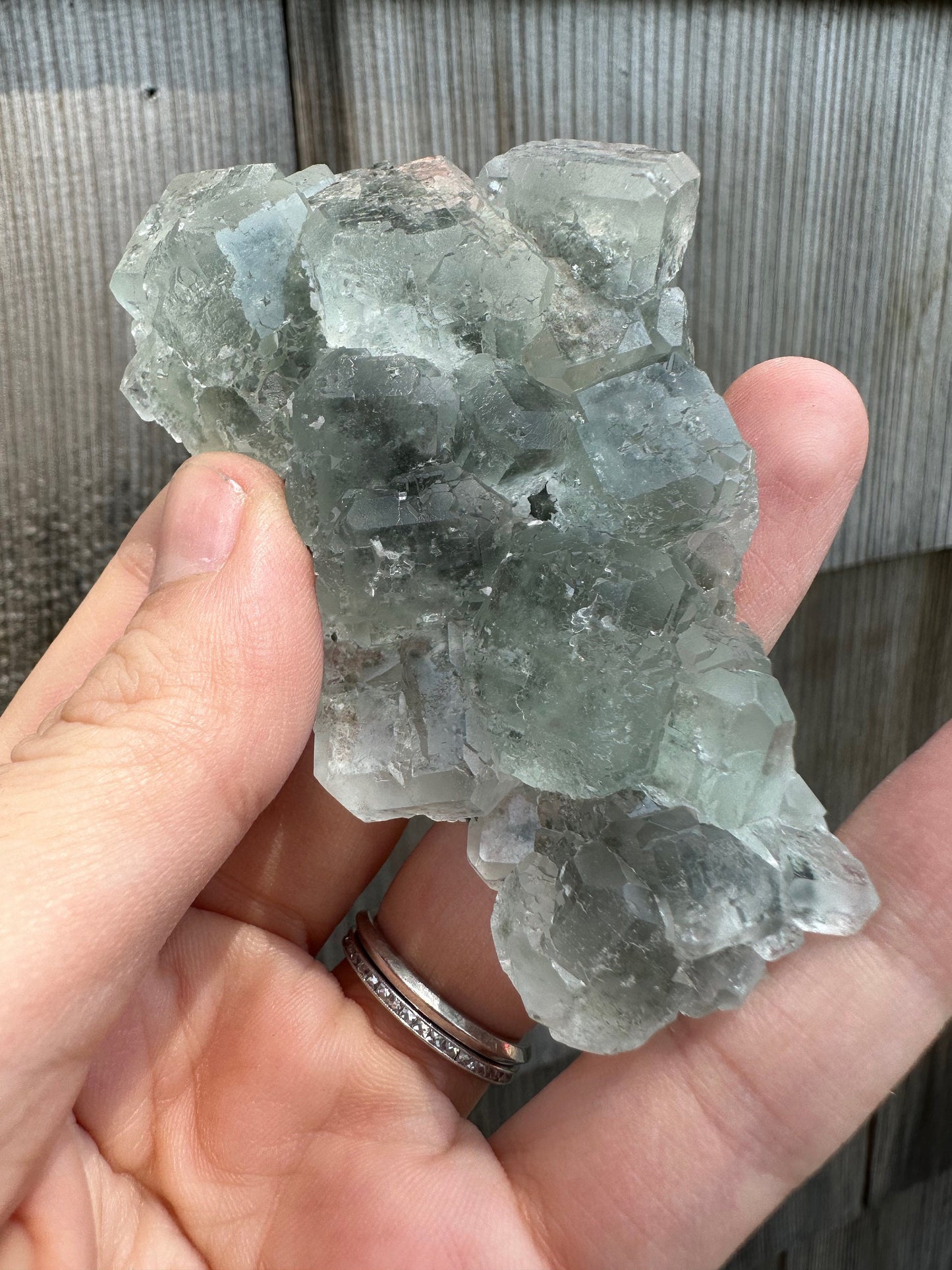 Cubic Pale Green Fluorite Cluster from China