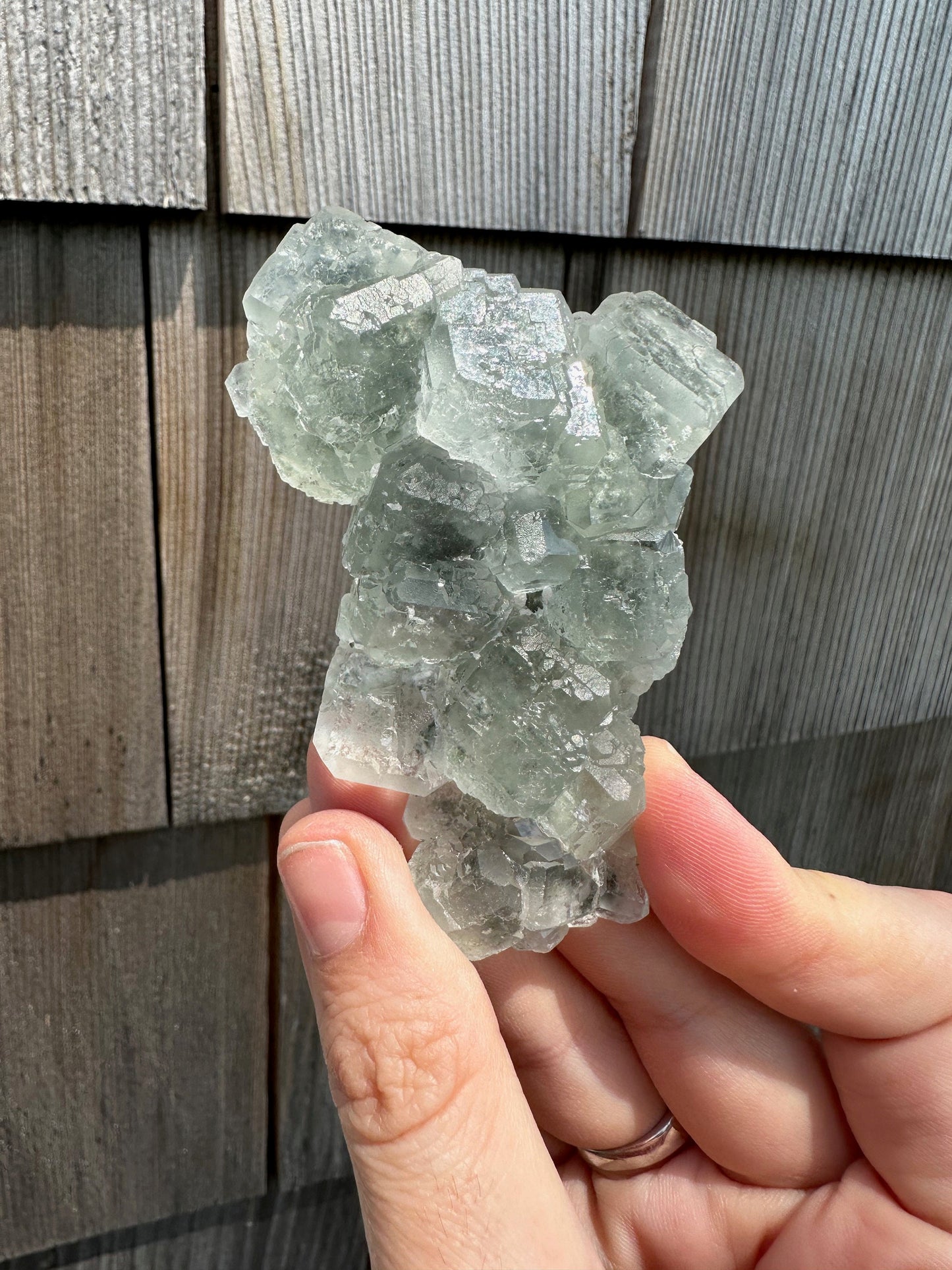 Cubic Pale Green Fluorite Cluster from China