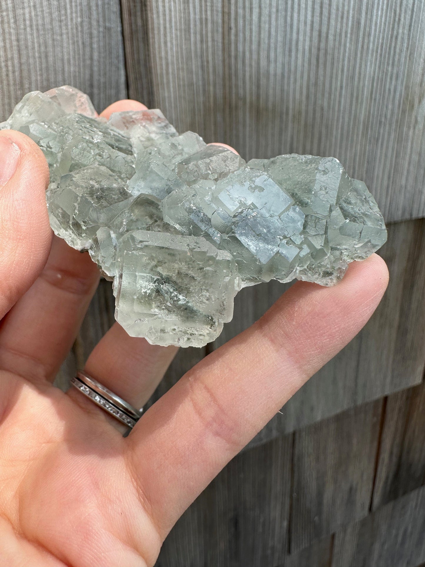 Cubic Pale Green Fluorite Cluster from China