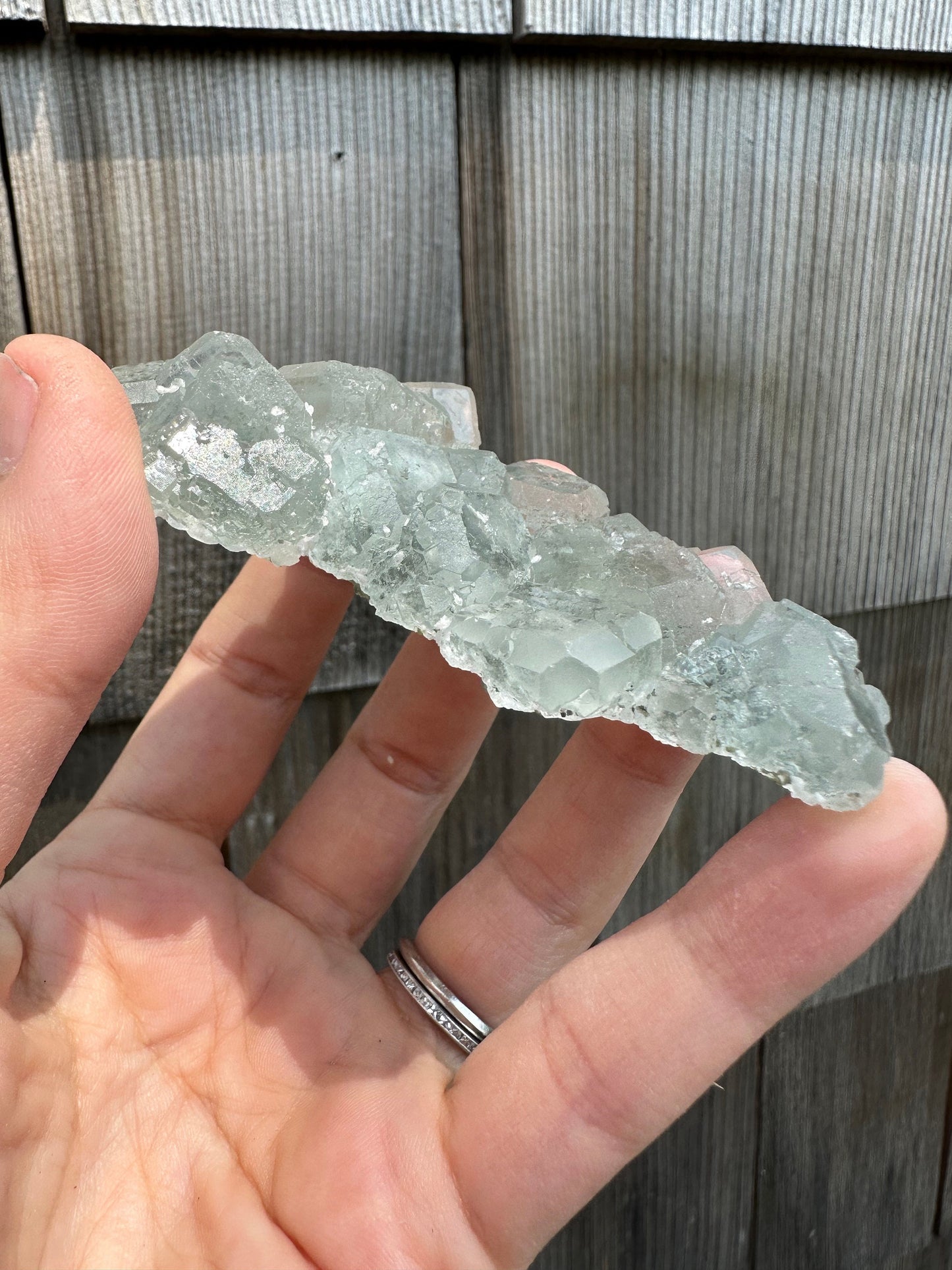 Cubic Pale Green Fluorite Cluster from China