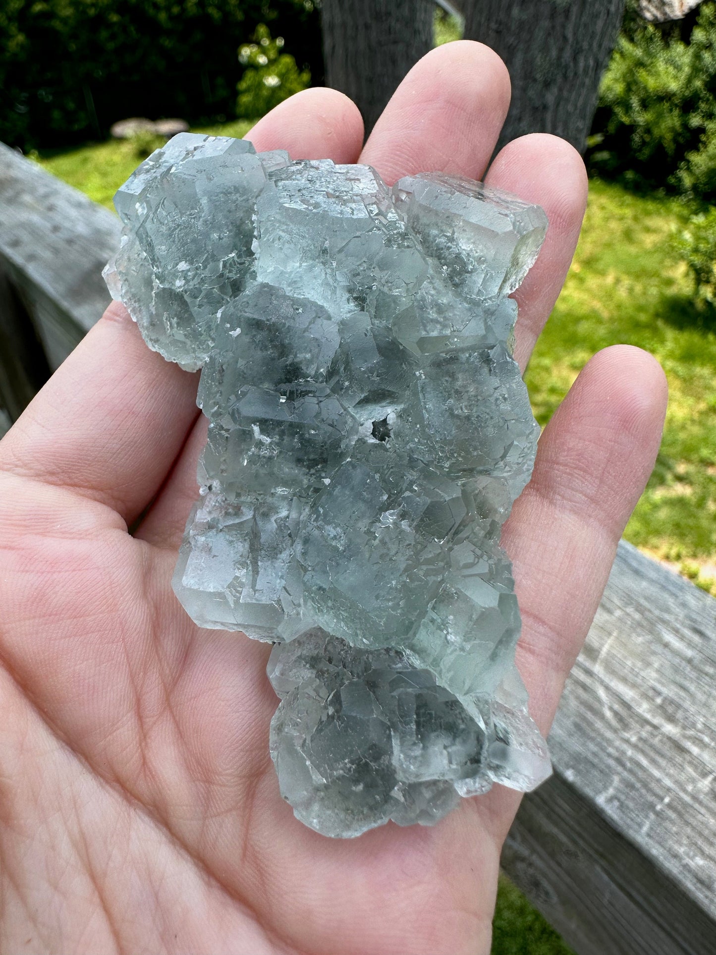 Cubic Pale Green Fluorite Cluster from China