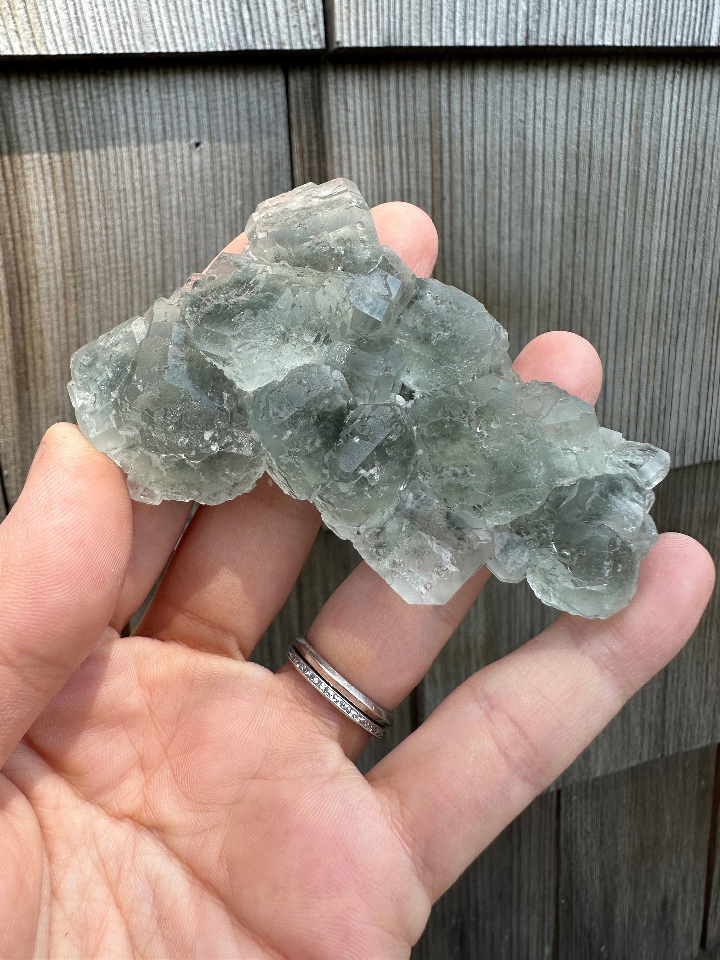 Cubic Pale Green Fluorite Cluster from China
