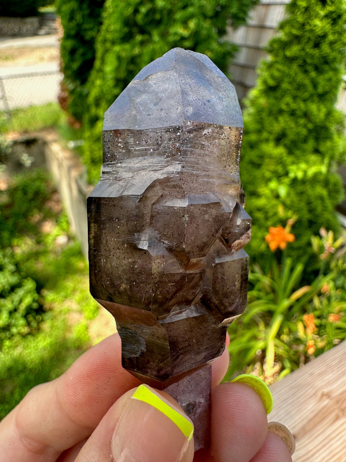 Smoky Amethyst Scepter with Hematite Inclusions from Zambia Africa