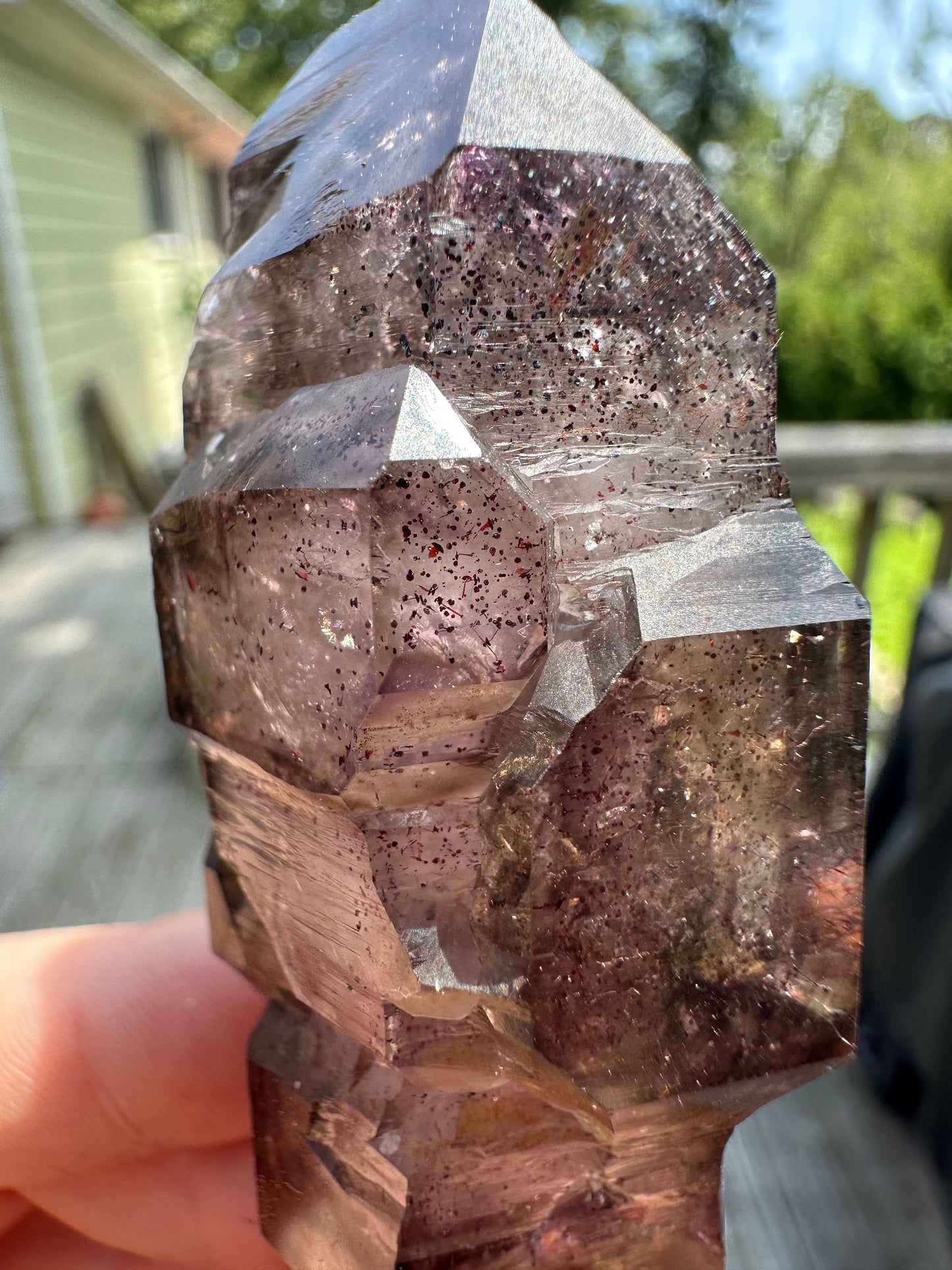 Smoky Amethyst Scepter with Hematite Inclusions from Zambia Africa