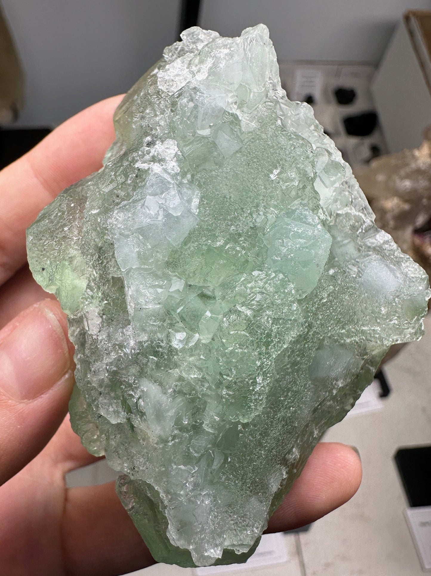 Cabinet Etched Green Cubic Fluorite from Xianghualing Mine China