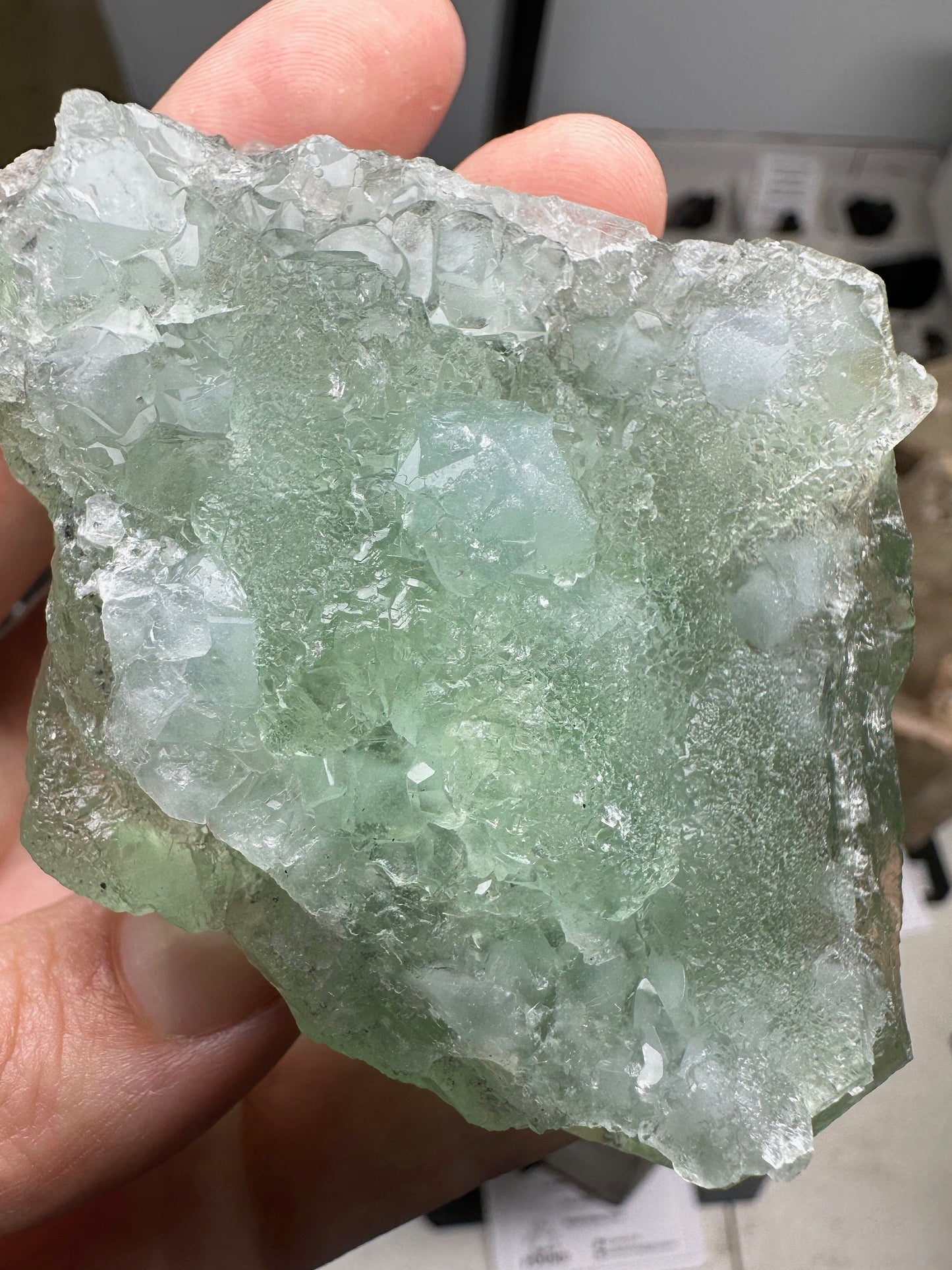 Cabinet Etched Green Cubic Fluorite from Xianghualing Mine China