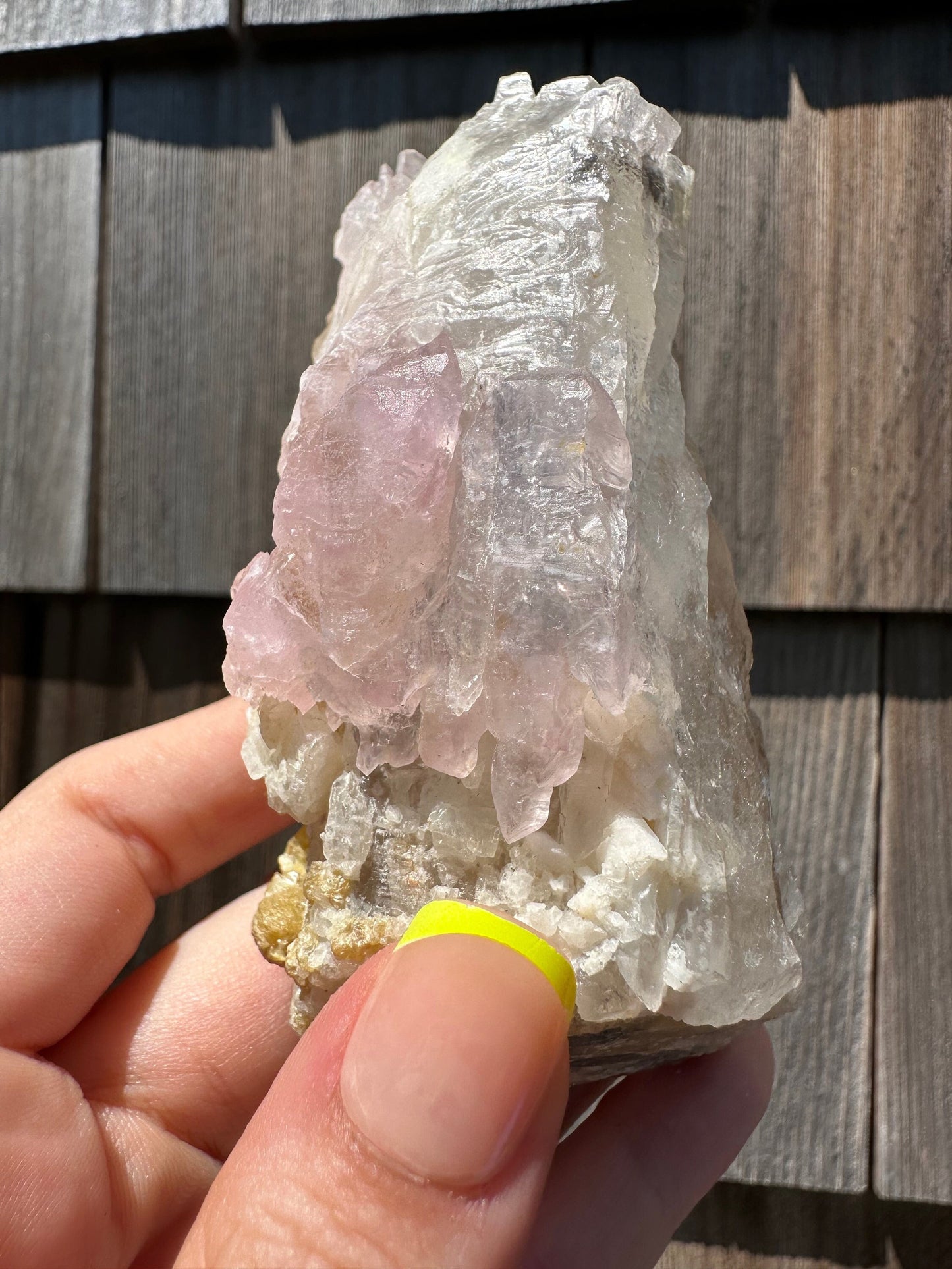Cabinet Elestial Rose Quartz on Quartz from Brazil