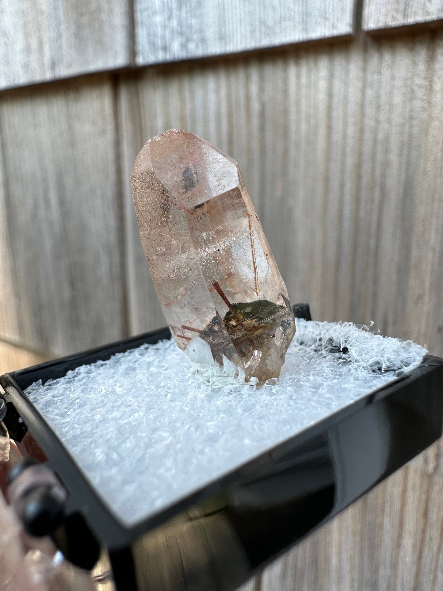 Red Rutilated Unpolished Quartz Point from Kenya