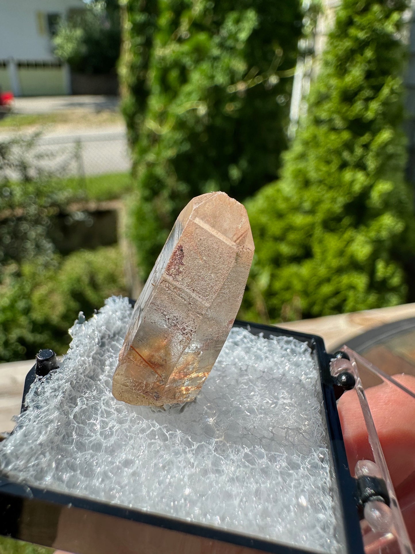 Red Rutilated Unpolished Quartz Point from Kenya