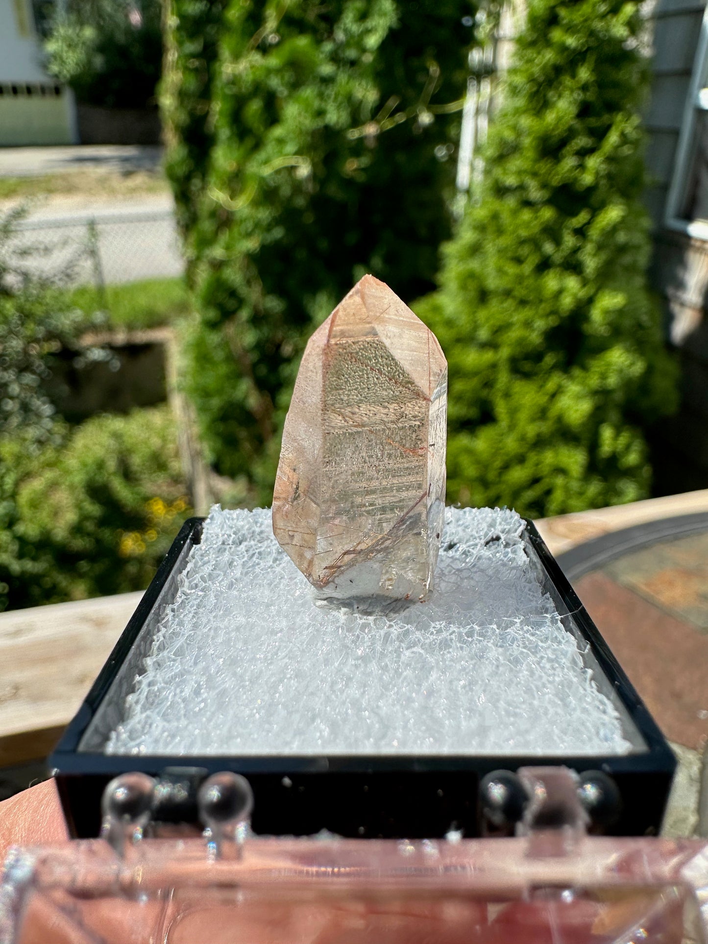 Red Rutilated Unpolished Quartz Point from Kenya