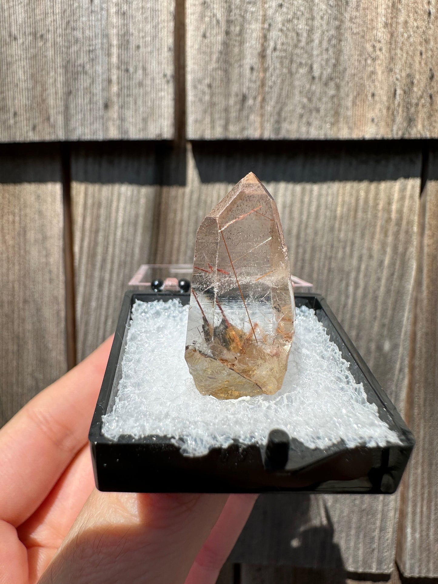Red Rutilated Unpolished Quartz Point from Kenya