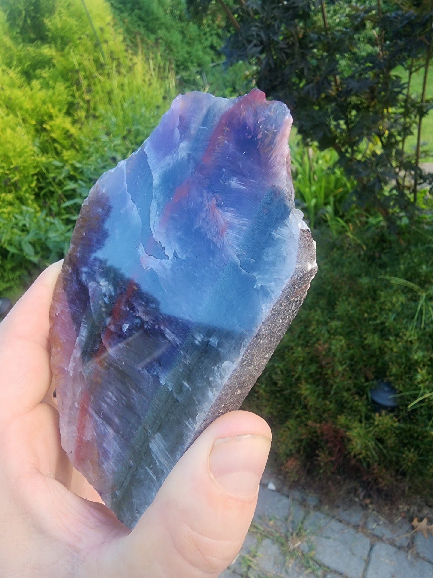 Large Super Seven Quartz Multi Layered Crystal Slab from Brazil