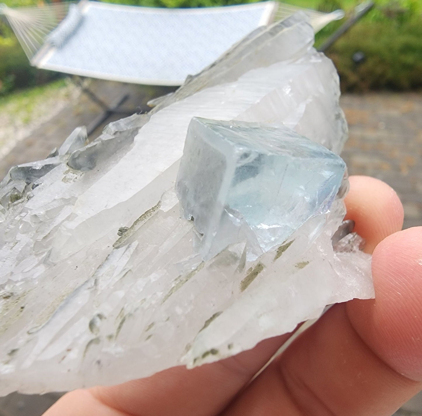 Yaogangxian Fluorite on Quartz from Yaogangxian Mine, China