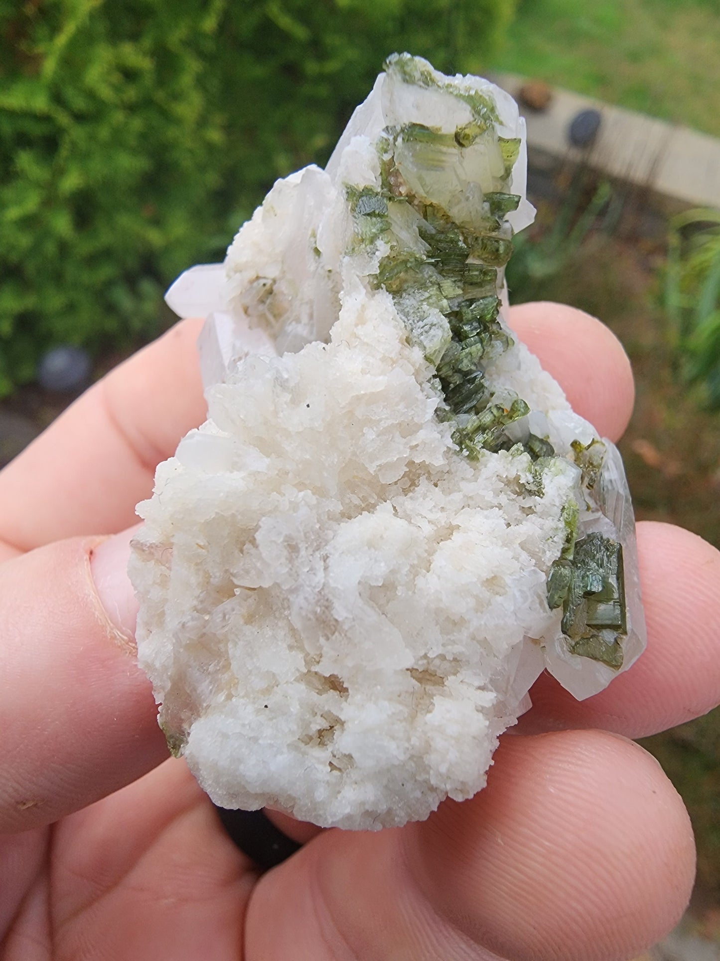 Green Tourmaline in Quartz from Minas Gerais, Brazil