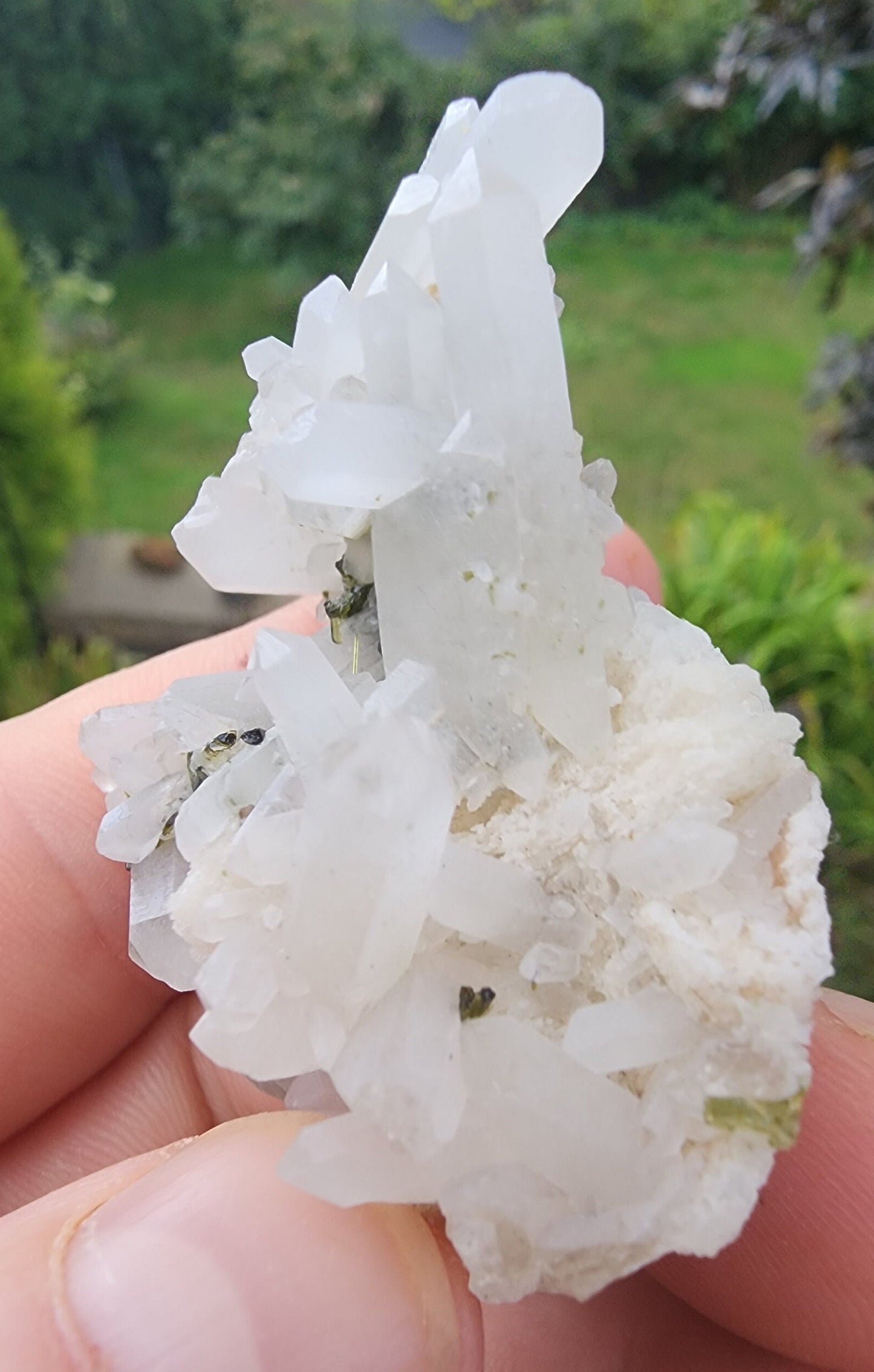 Green Tourmaline in Quartz from Minas Gerais, Brazil