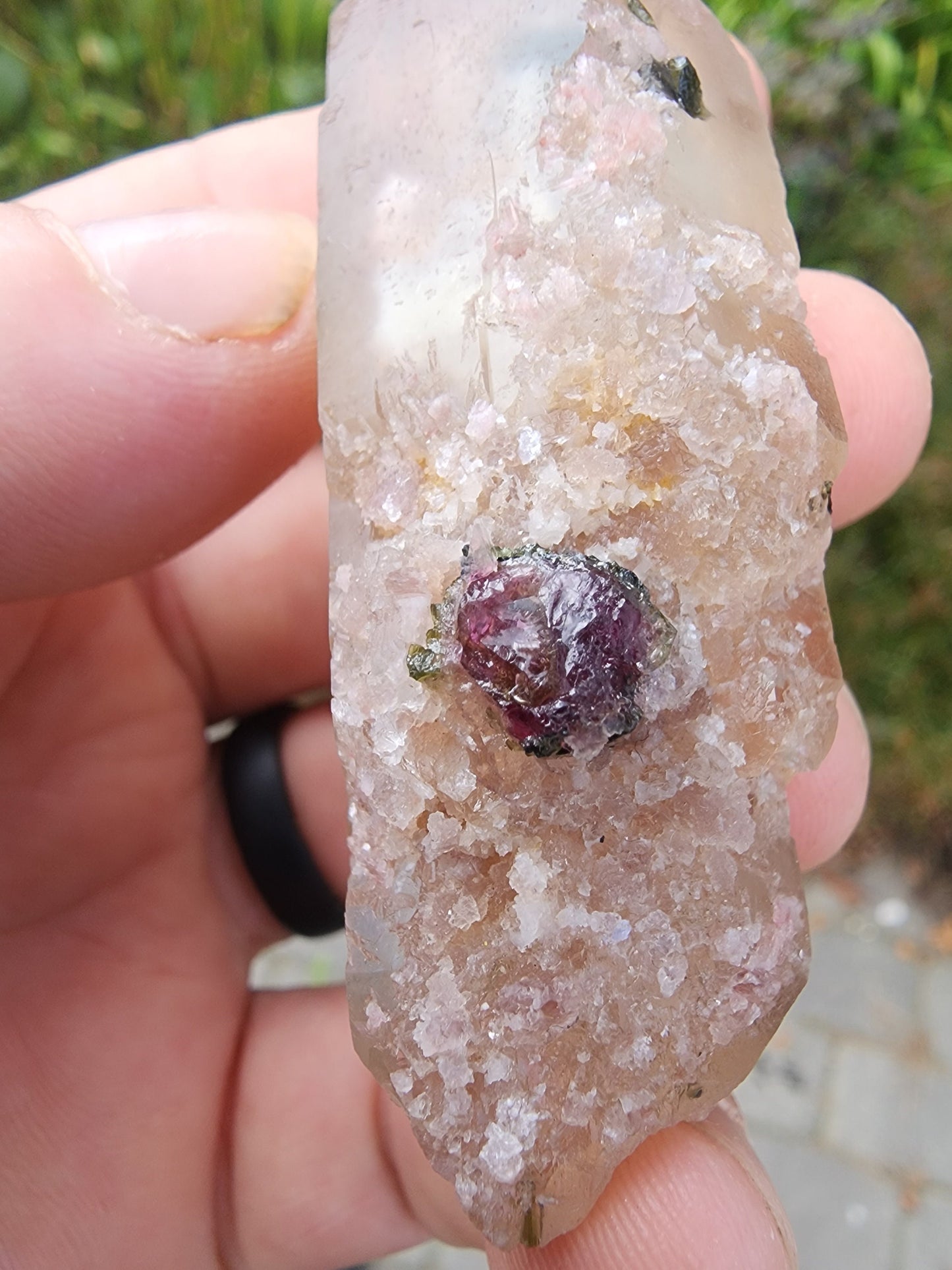 Watermelon Tourmaline in Quartz from Minas Gerais, Brazil