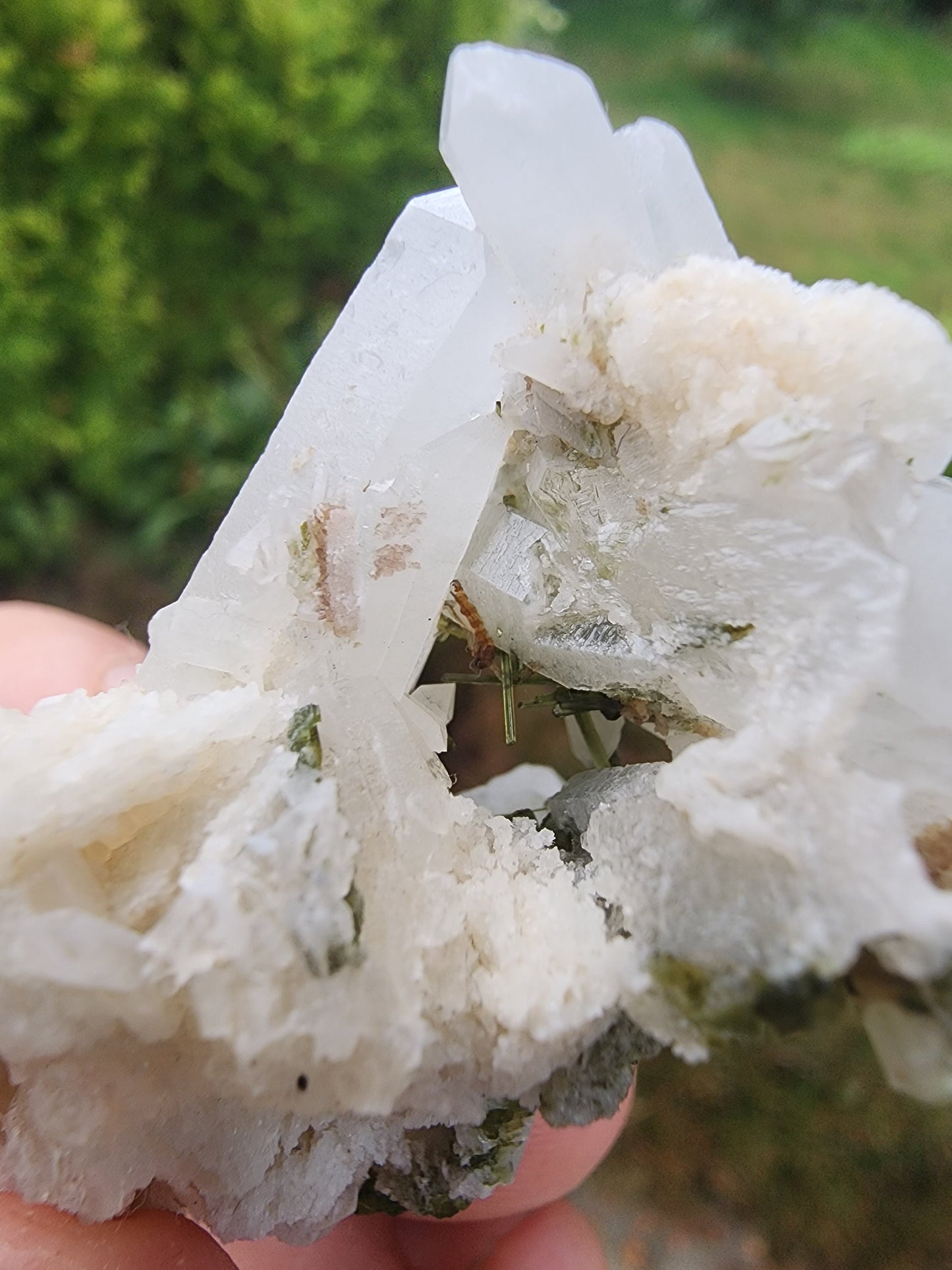 Green Tourmaline in Quartz from Minas Gerais, Brazil