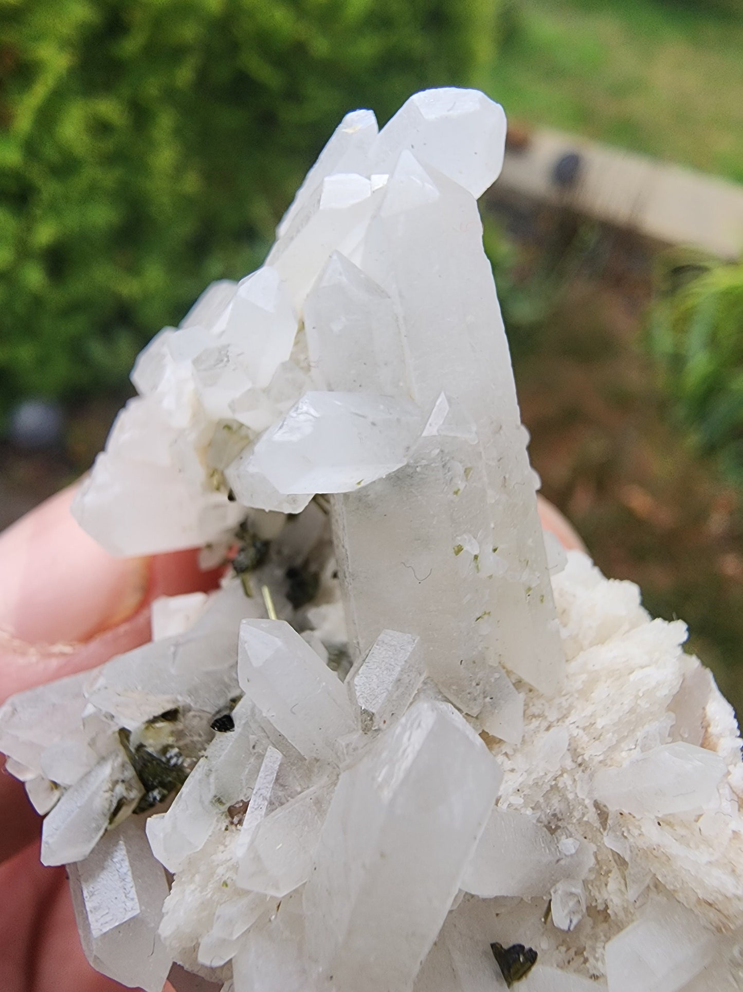 Green Tourmaline in Quartz from Minas Gerais, Brazil