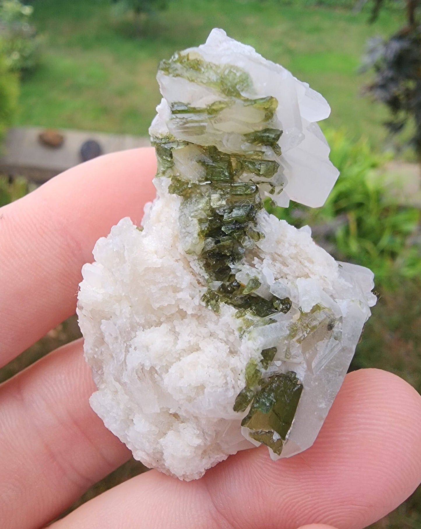 Green Tourmaline in Quartz from Minas Gerais, Brazil