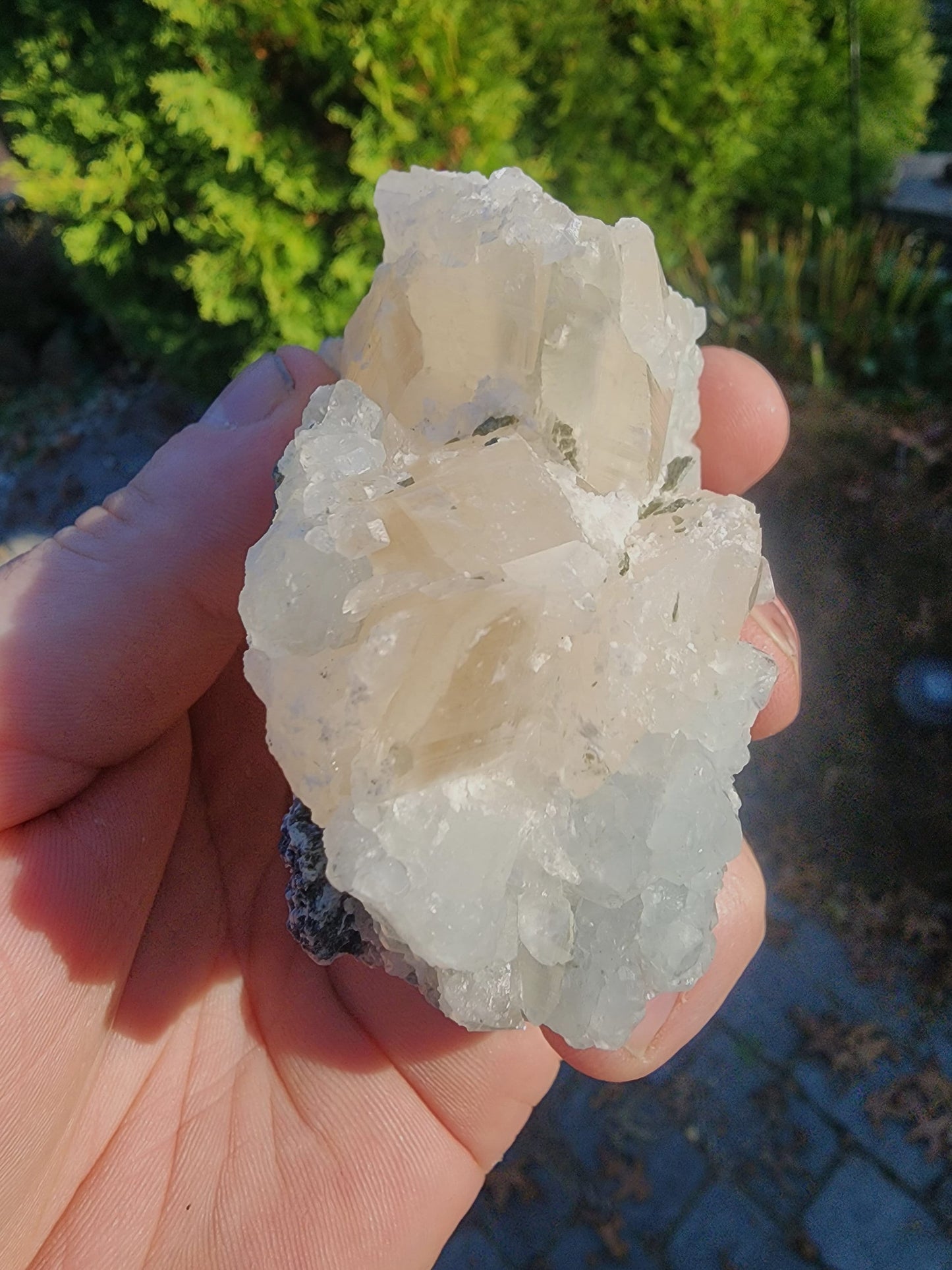 Calcite with Blue Fluorite from Xianghualing Mine China