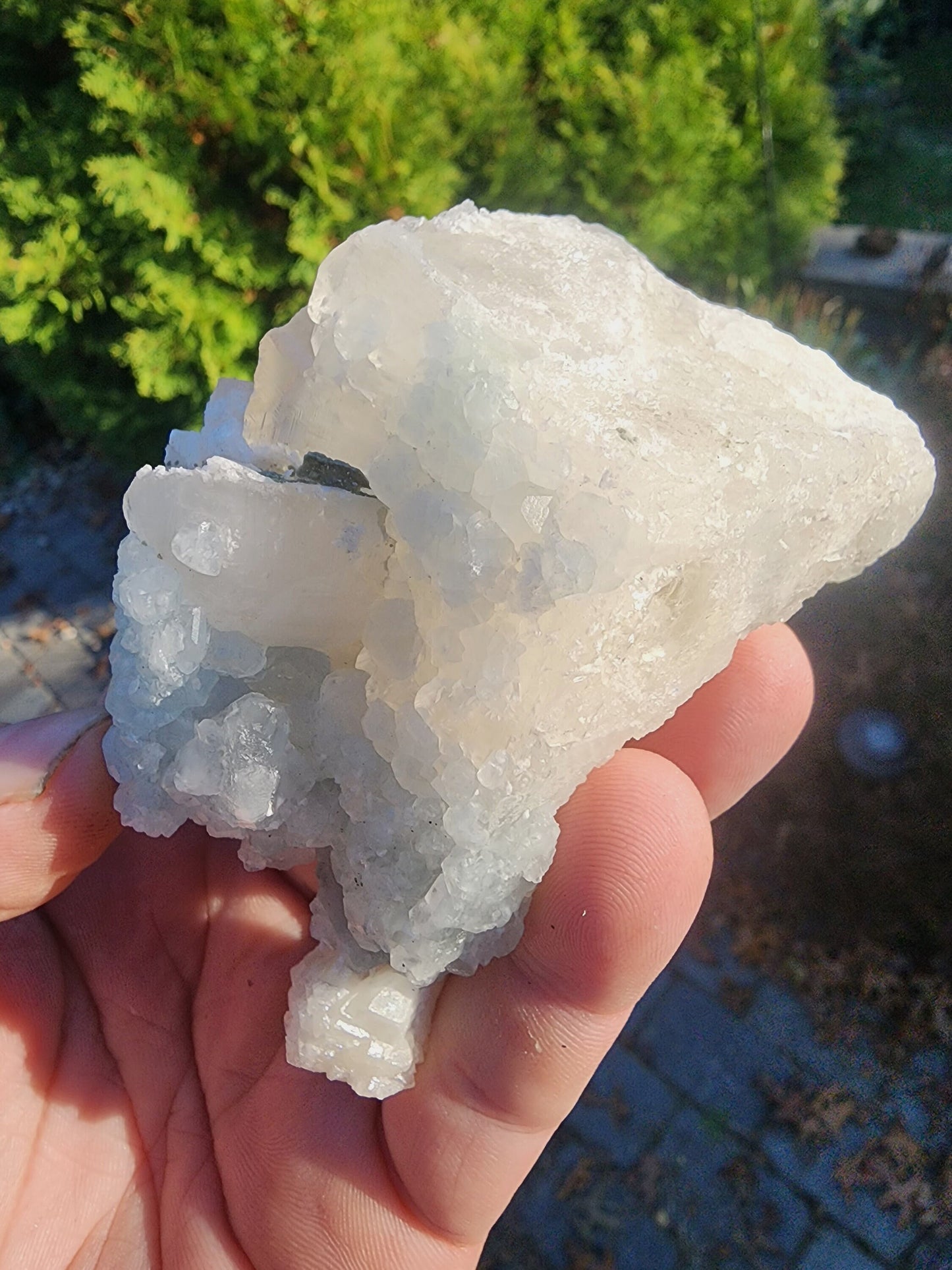 Calcite with Blue Fluorite from Xianghualing Mine China