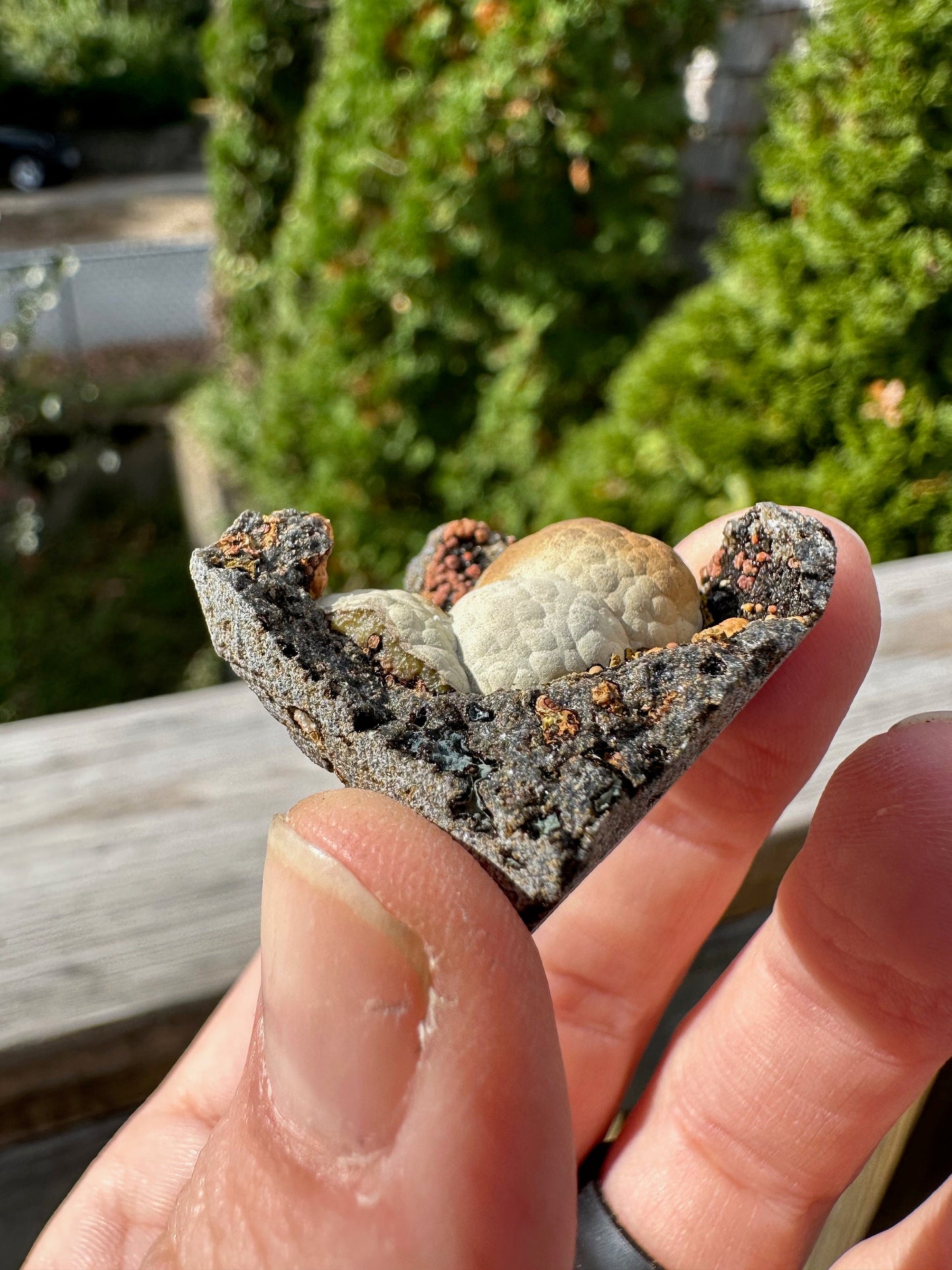 Botryoidal Calcite Crystals on Matrix from China