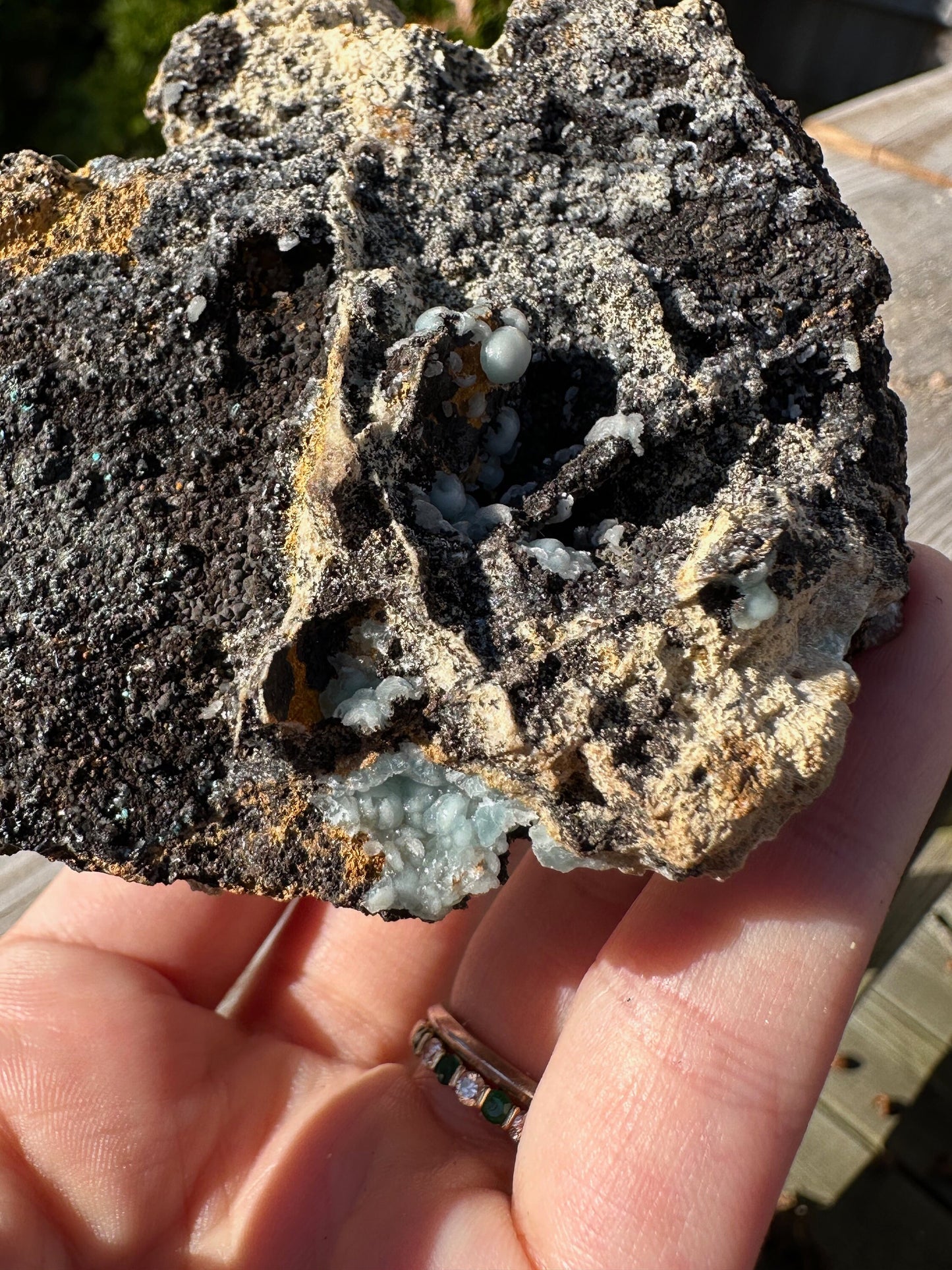 Cabinet Light Blue Hemimorphite on Matrix from 79 Mine, Arizona, USA