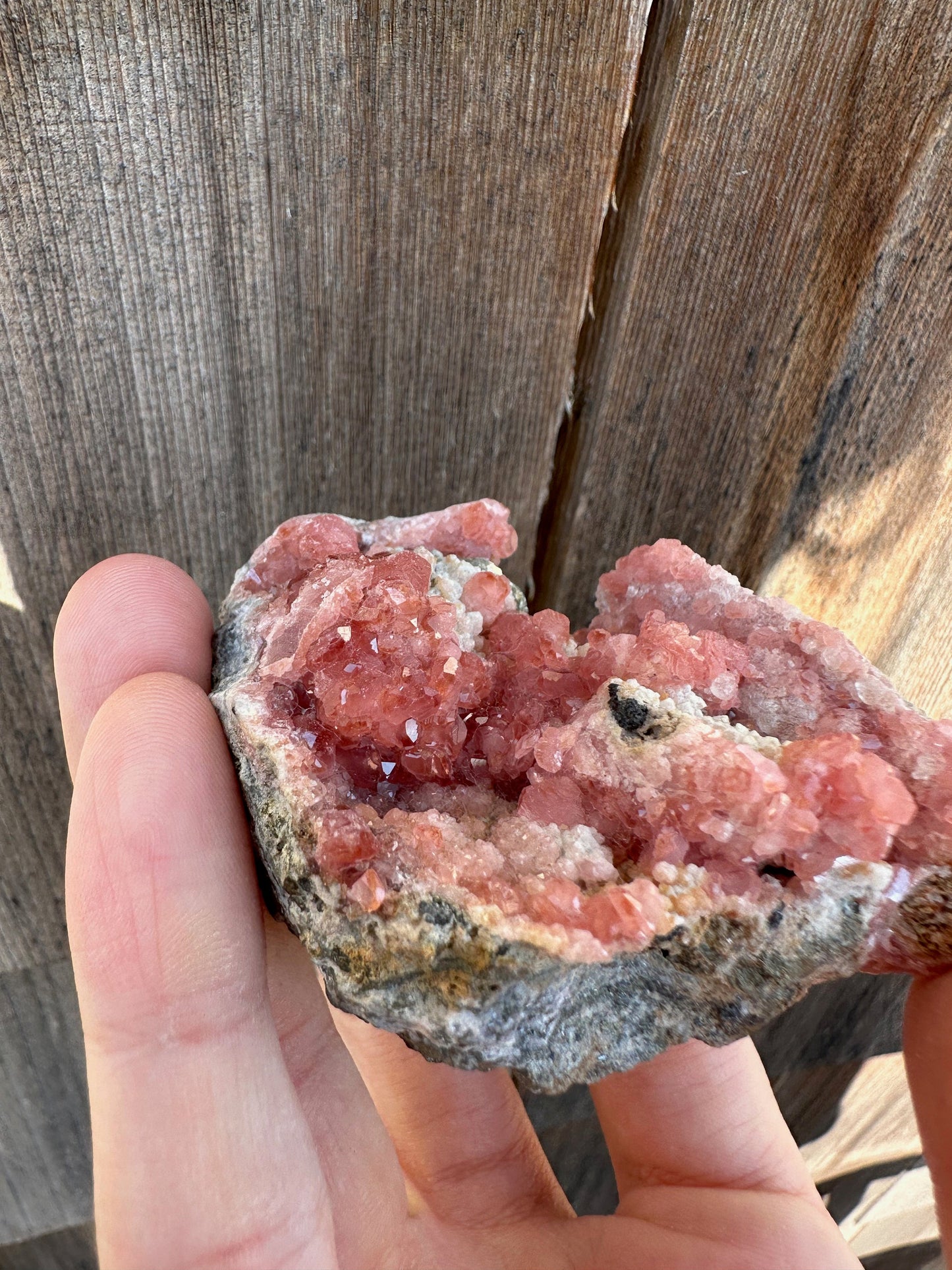 Rhodochrosite Crystals on Matrix from Uchucchacua Mine Peru